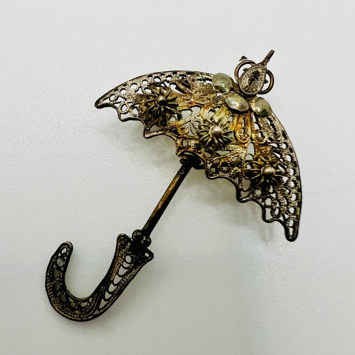 Edle Art-Déco-Regenschirm-Brosche