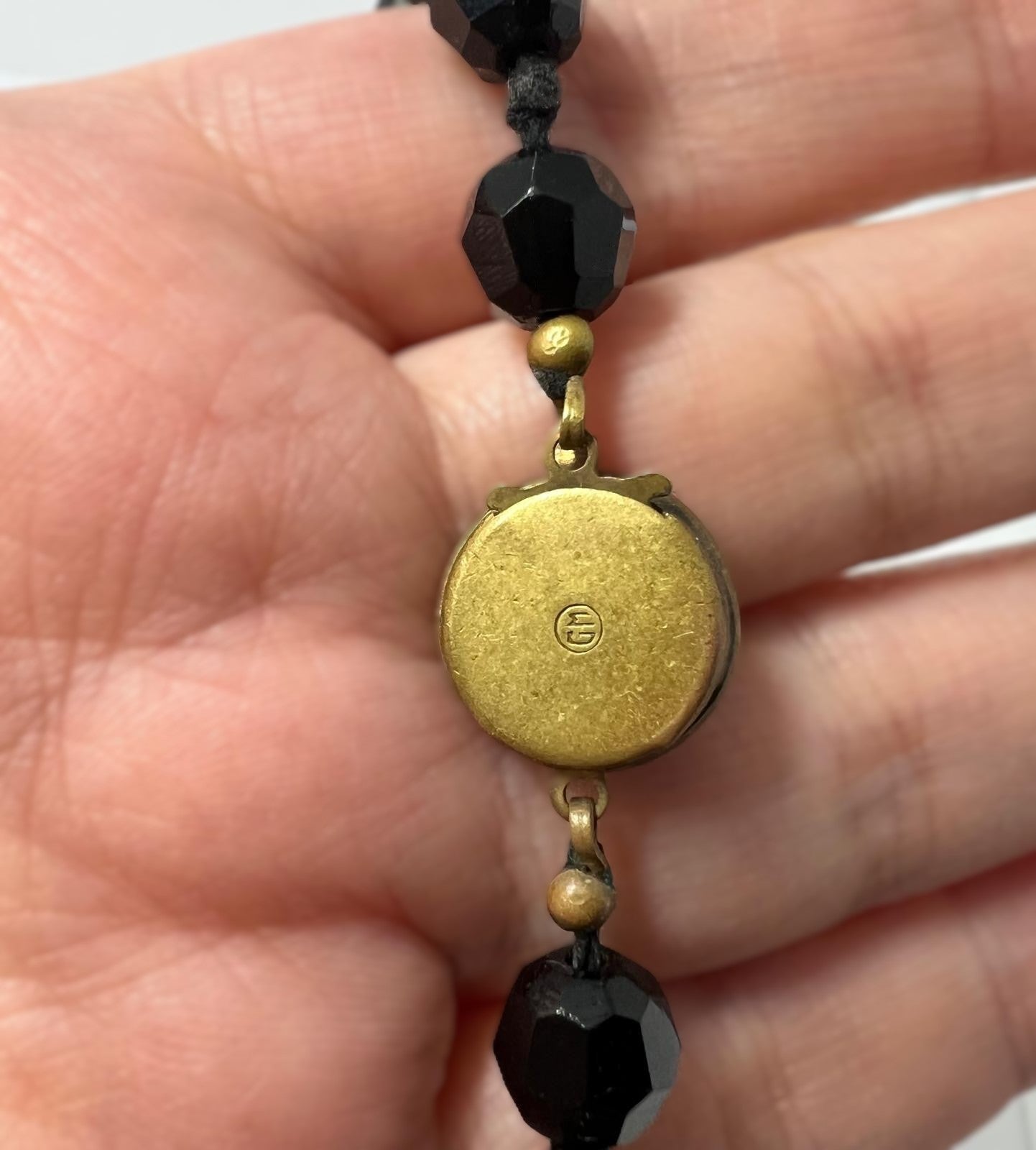 Antikes Art Déco Onyx-Collier