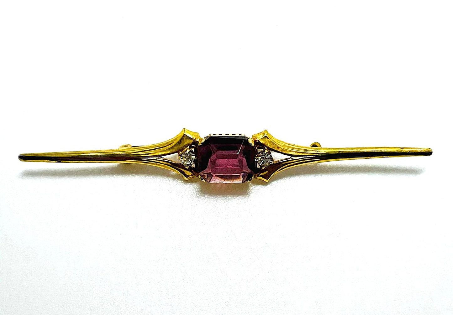 Brosche mit violettem Spinell & Zirkonia