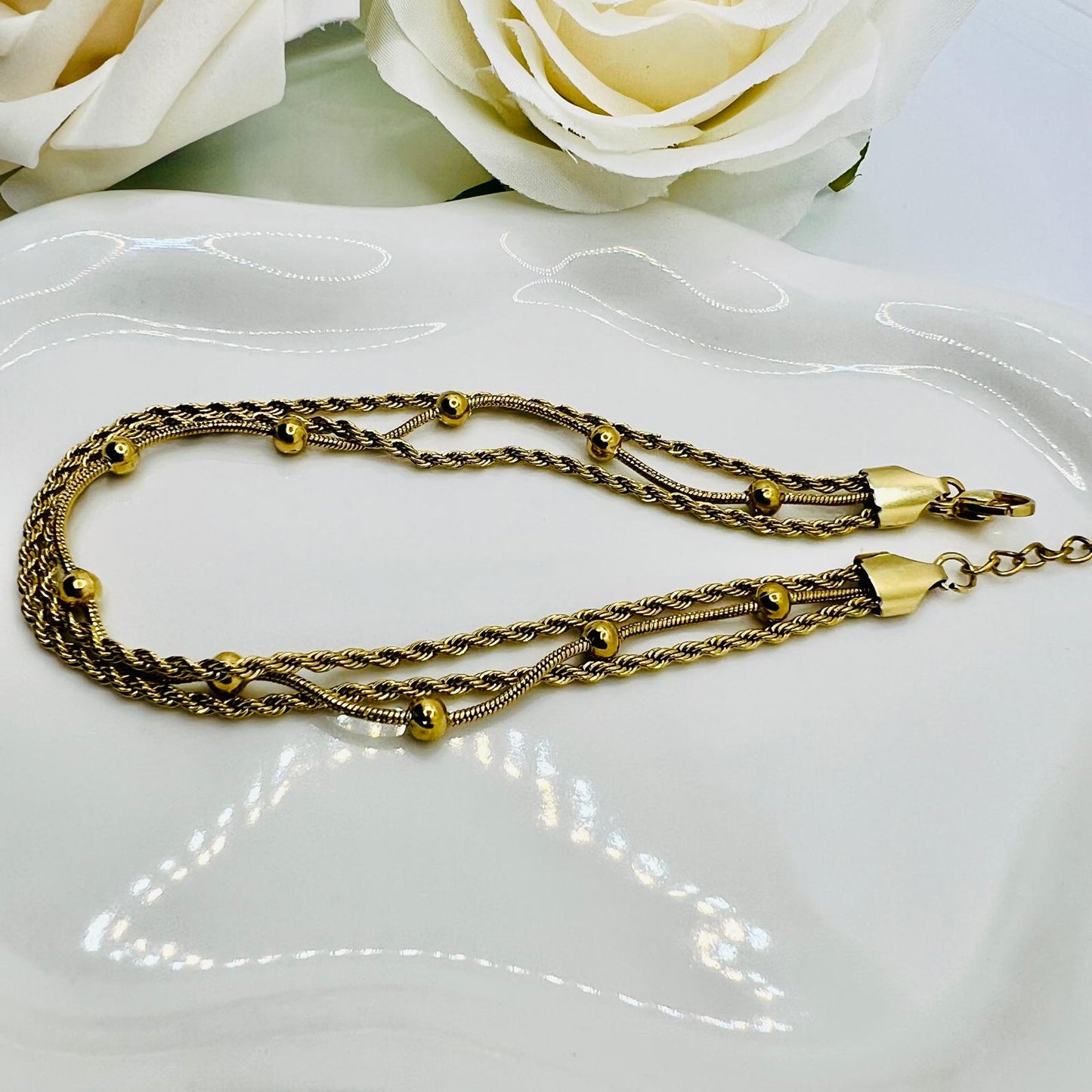 Gold Edelstahl Fußkette