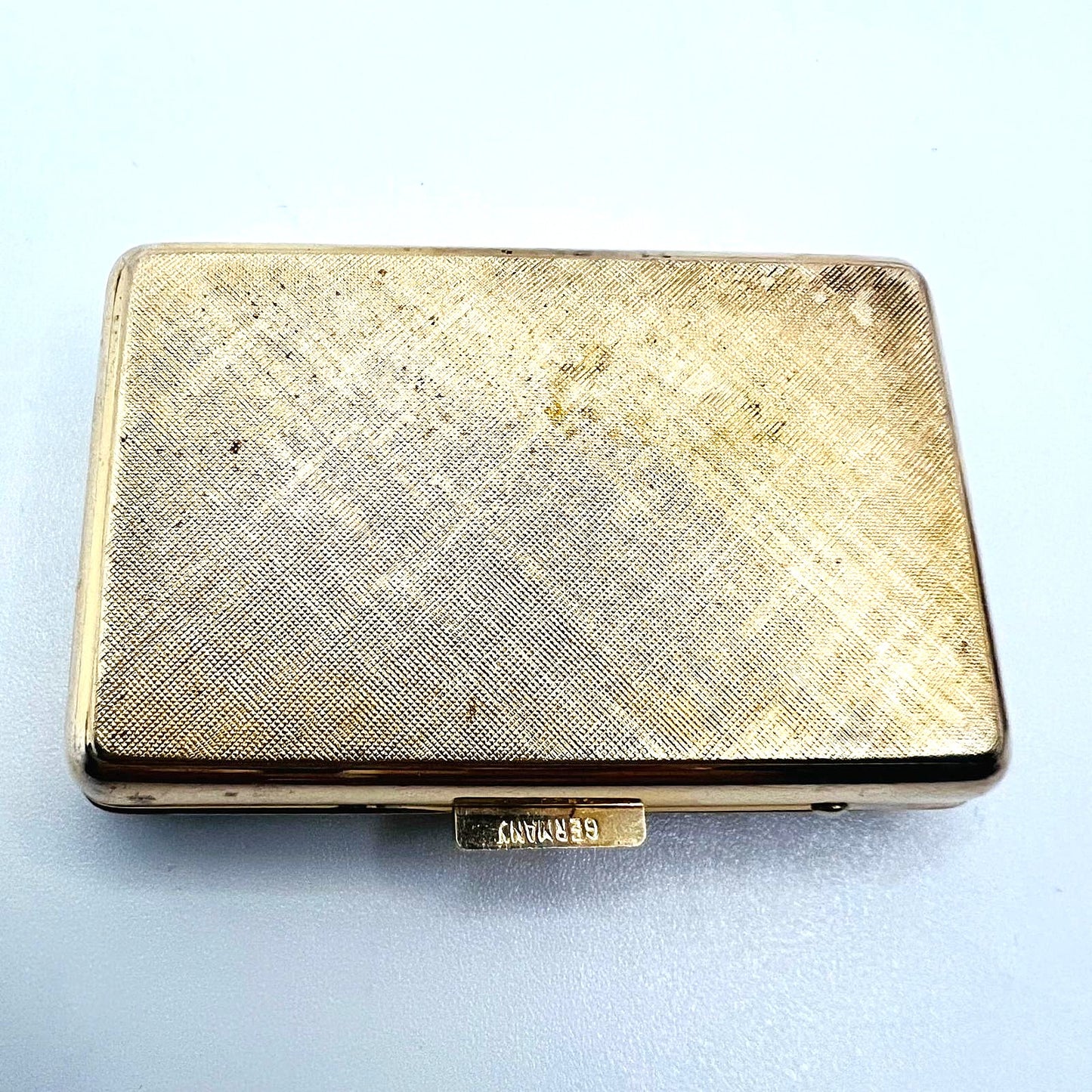 Emaille Pillendose mit Vogelmotiv