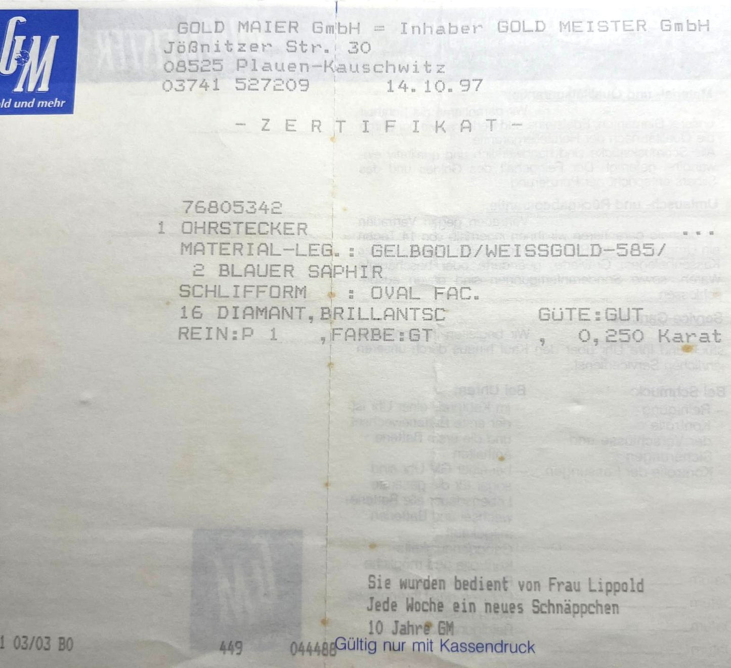 585er Gelbgold Weißgold Ohrstecker