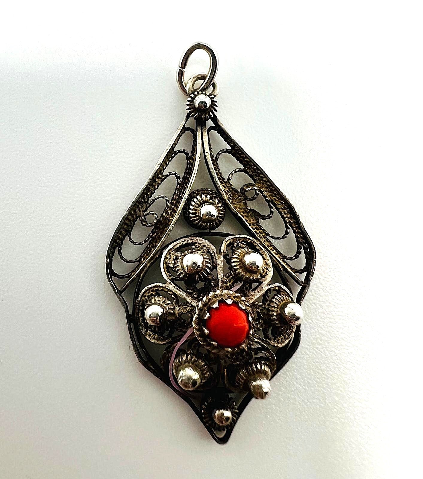 Jugendstil Anhänger Silber Filigran