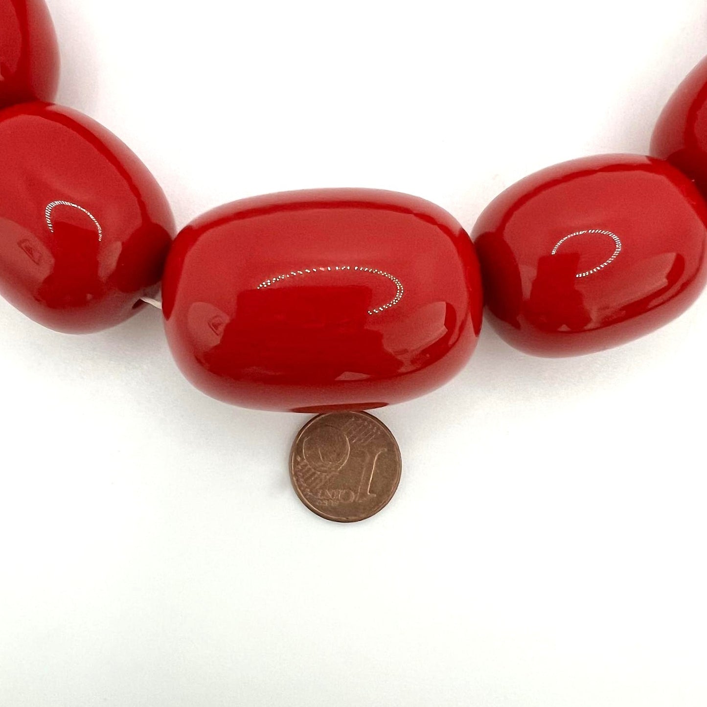 XXXL Vintage Bakelit Kette Cherry Amber