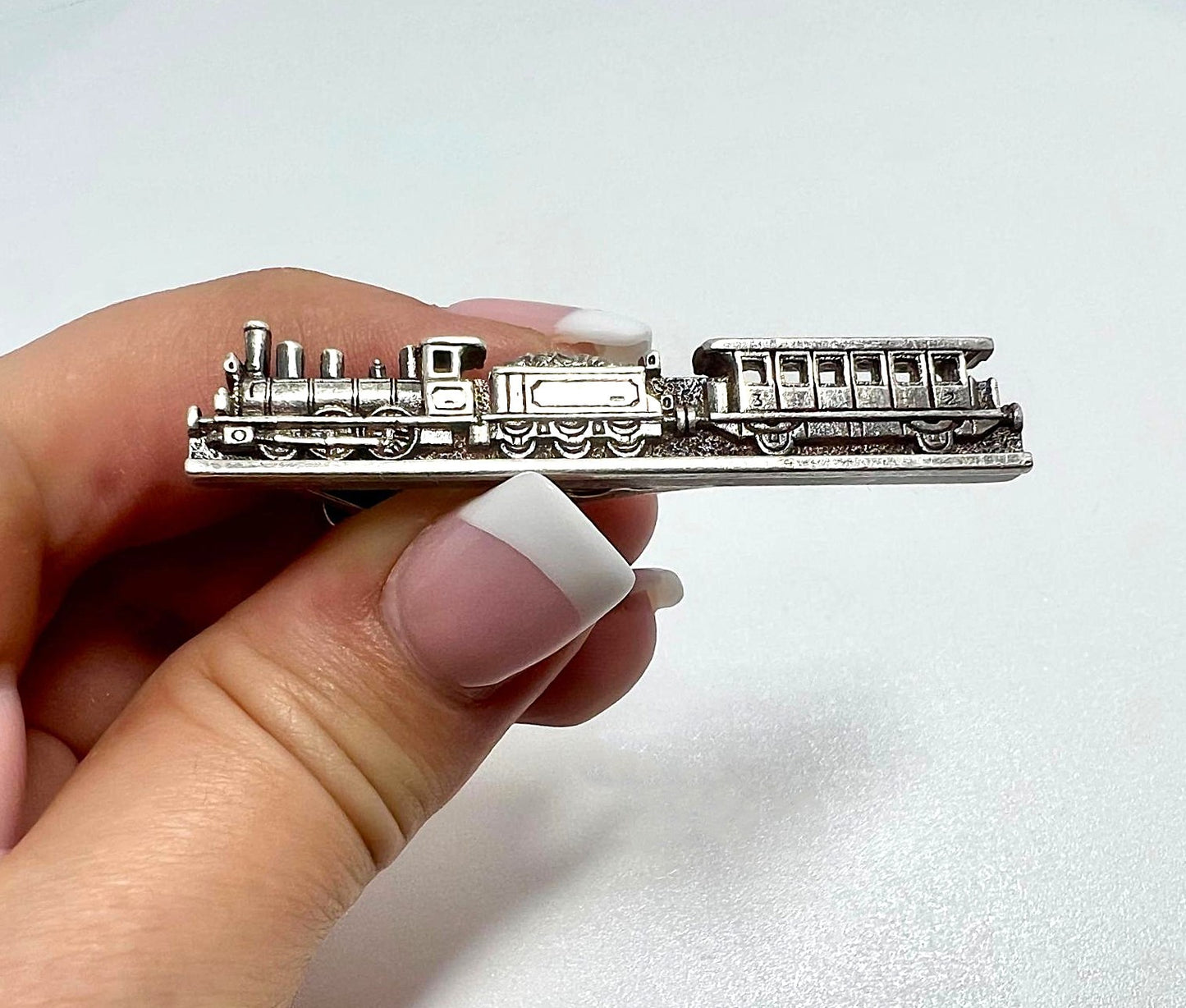 Krawattenklammer Silber Lokomotive