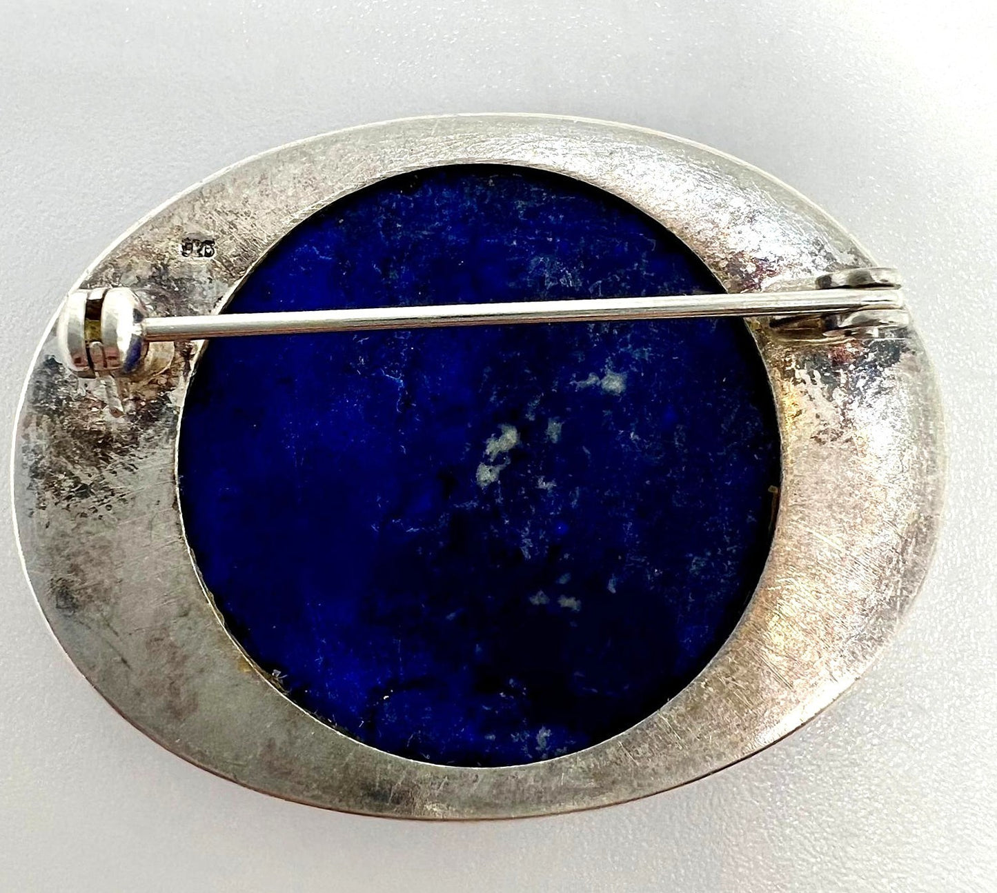 Vintage Lapislazuli Broche 925er Silber