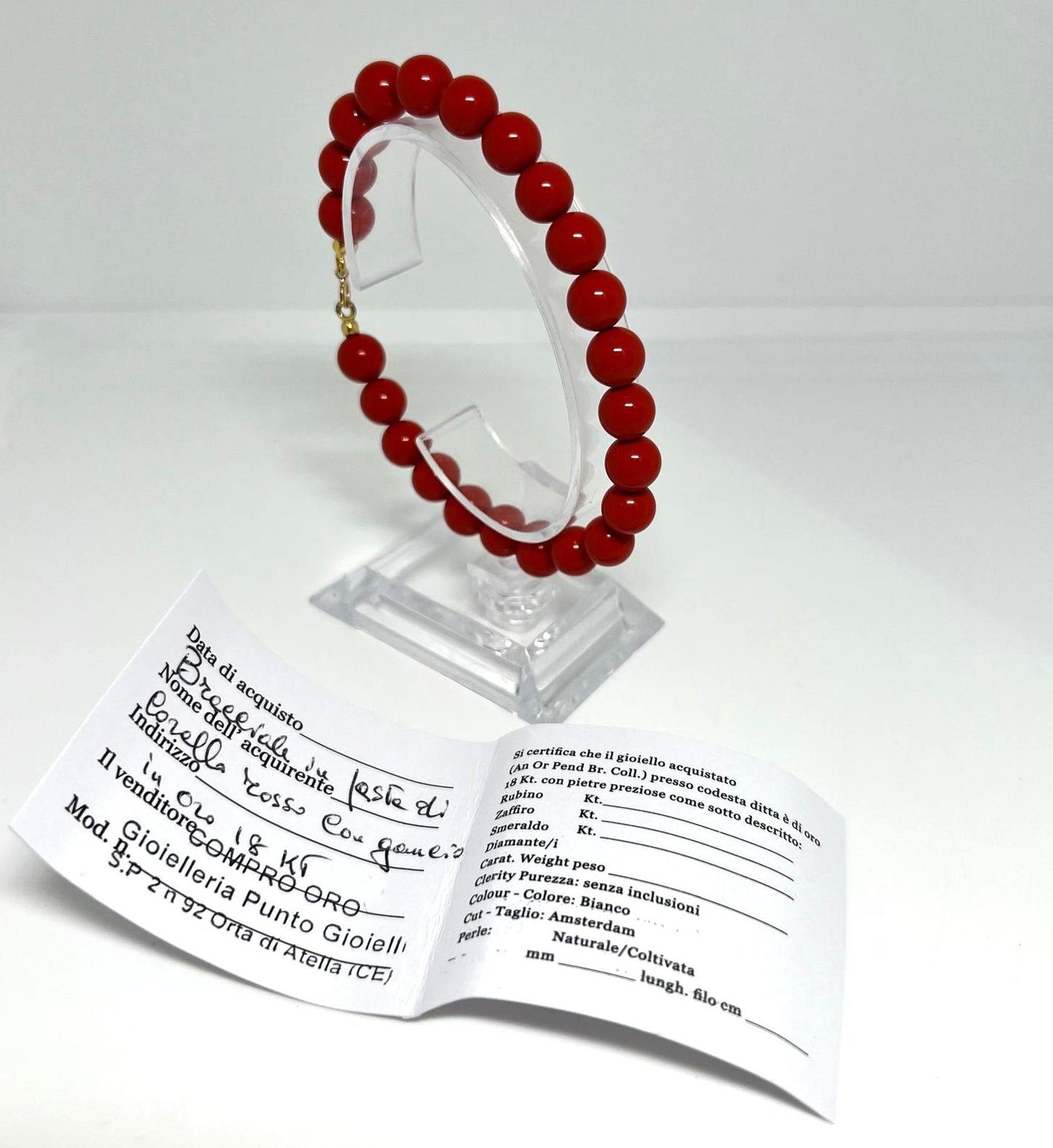 Echtes Mittelmeer-Korallenarmband