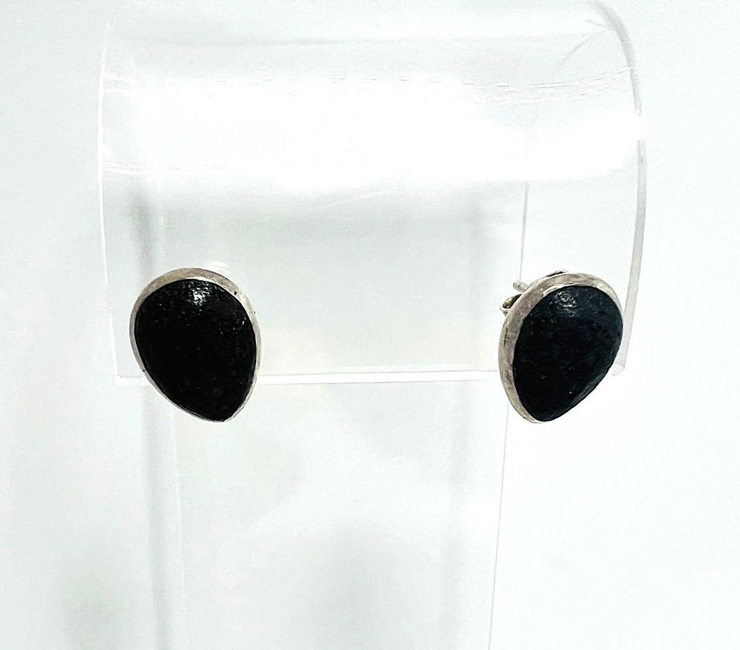 925er Silber Ohrstecker mit Lavastein