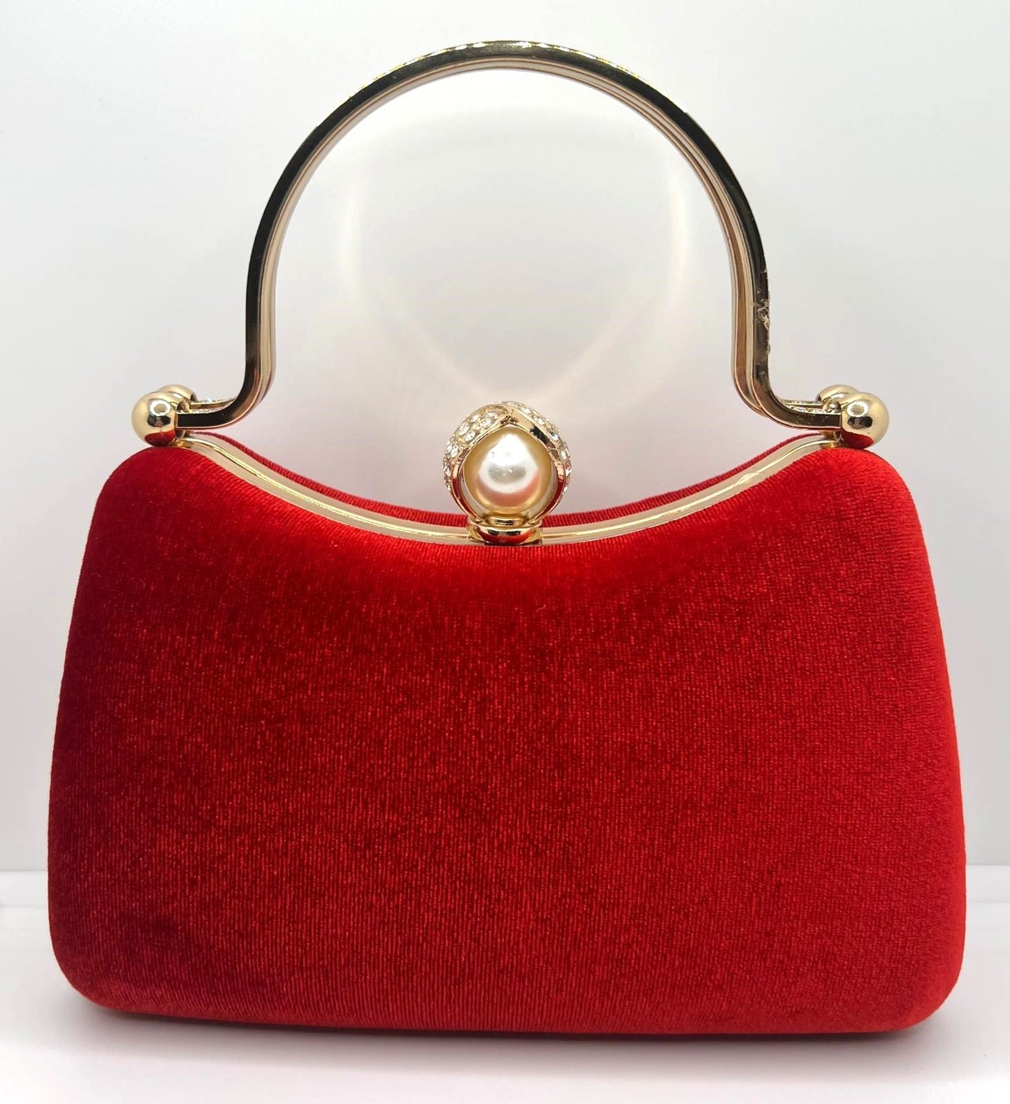 Samt Clutch Rot mit Strass