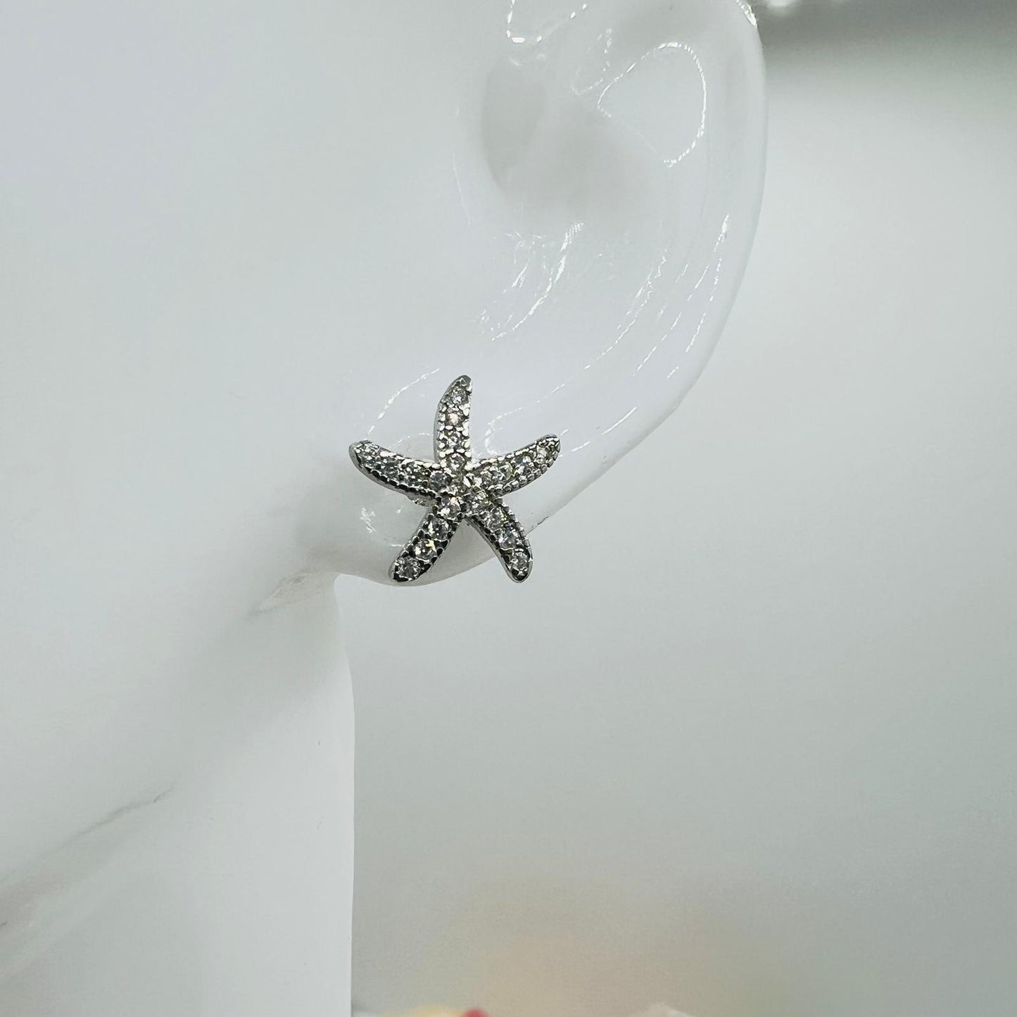 Minimalistische Seestern Ohrstecker 925 Sterling Silber