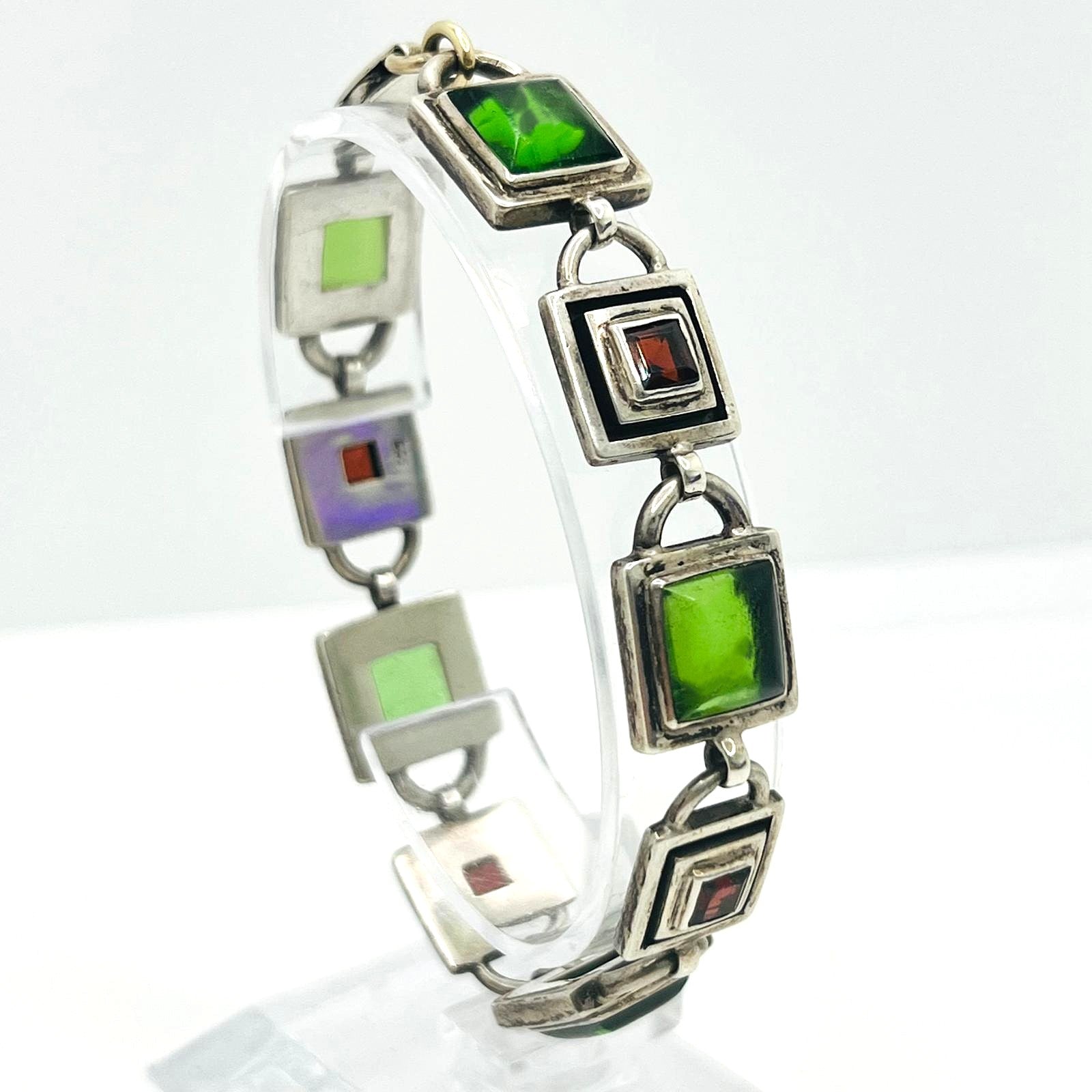 Silber Armband Mit Bunten Steinen