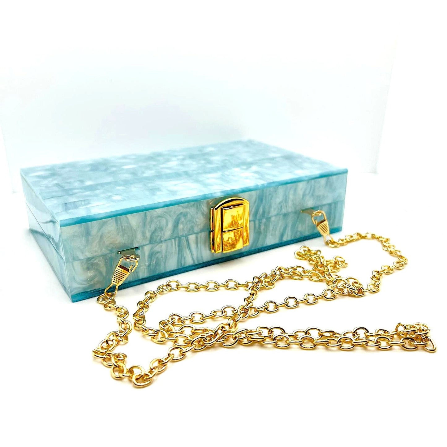 Statement Clutch – hellblau