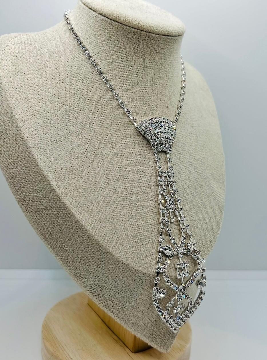 Women's rhinestone tie accessory rhinestone chain