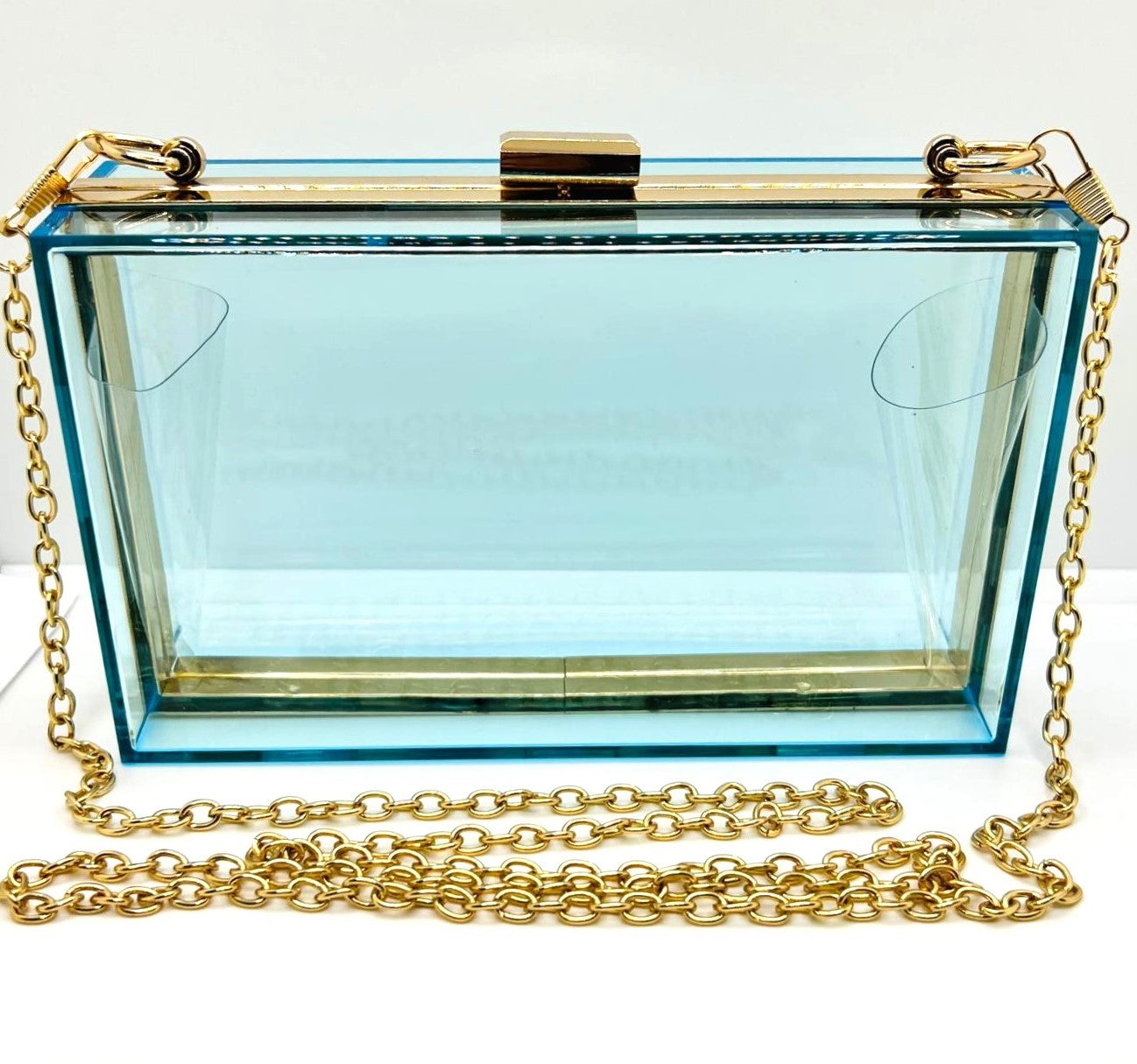 Transparente blaue Acryl-Clutch