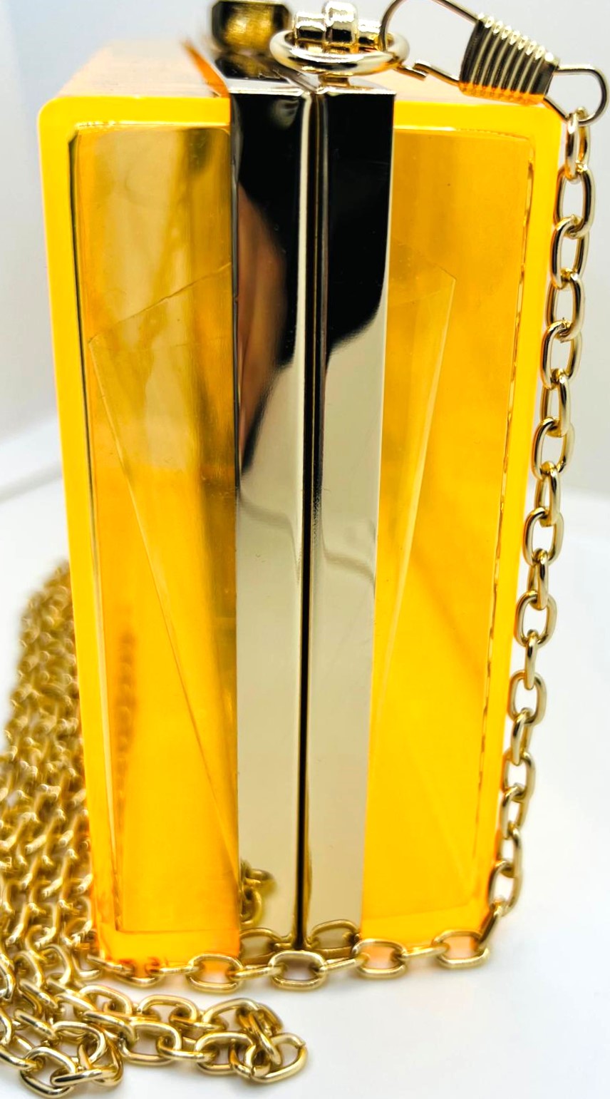Transparente Orange Acryl Clutch