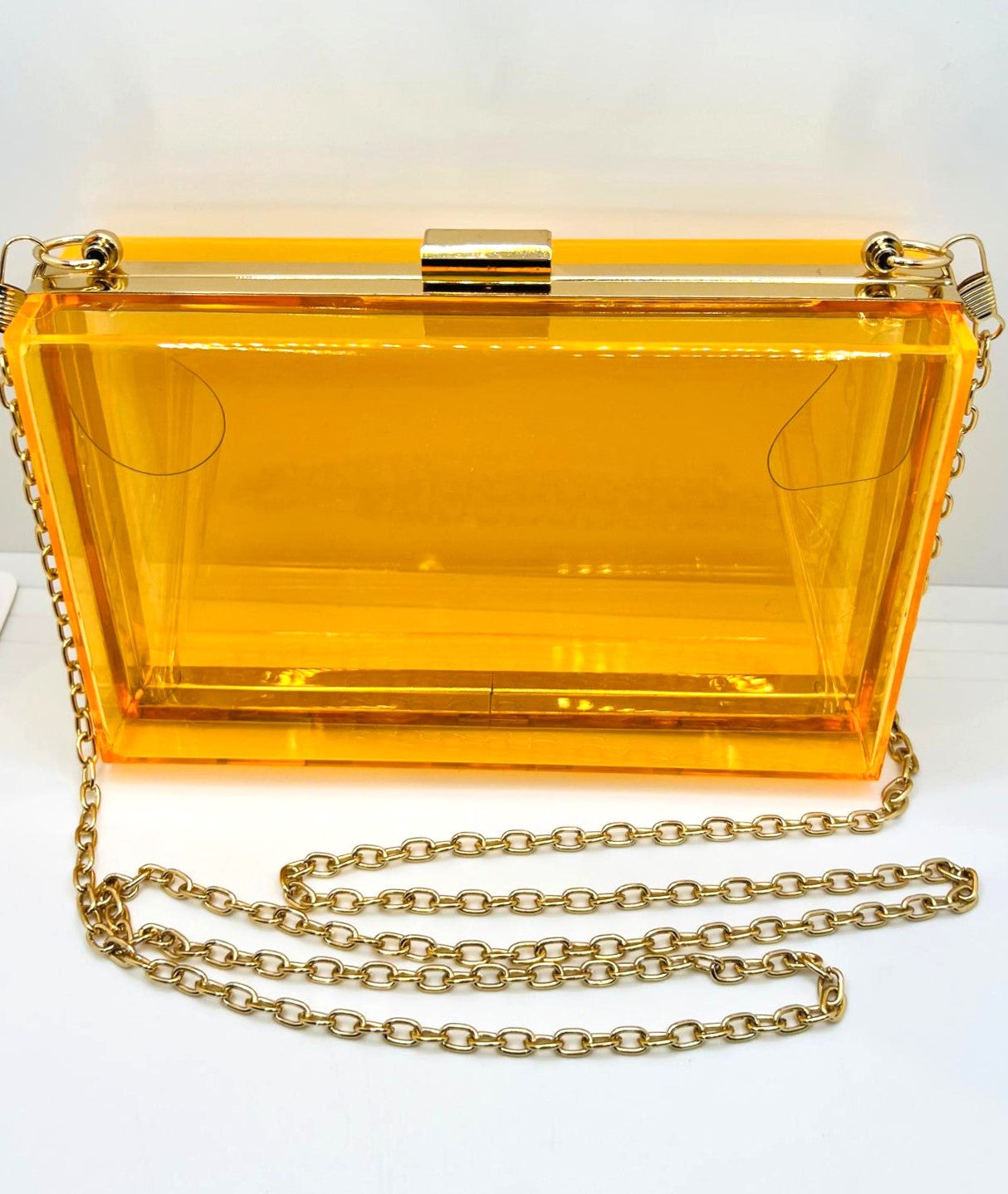 Transparente Orange Acryl Clutch