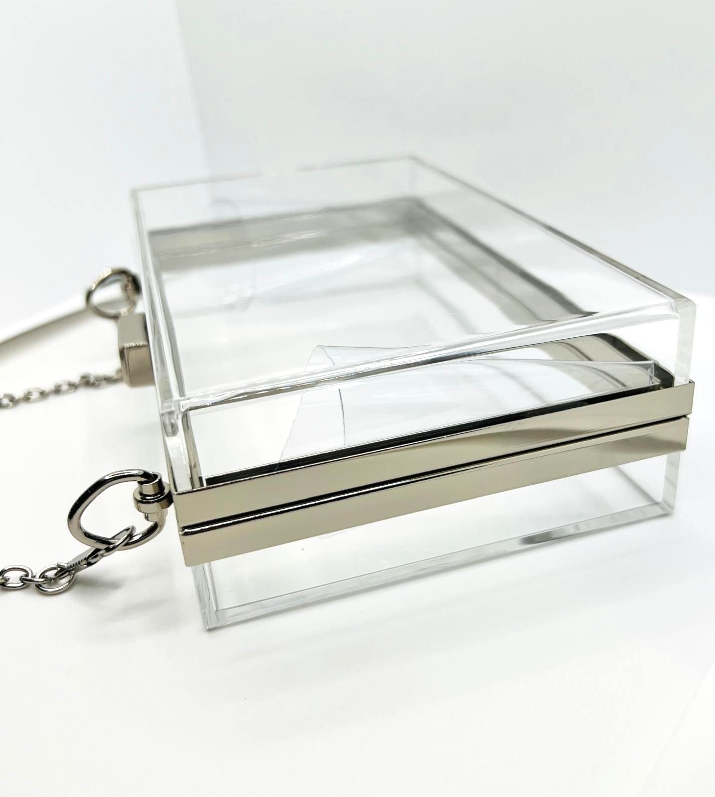 Transparente Silber Acryl Clutch