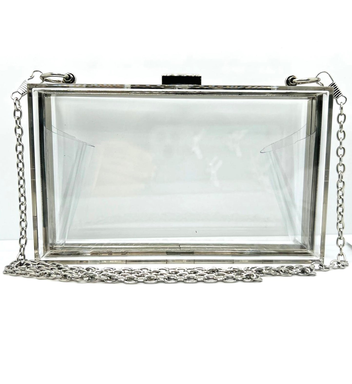 Transparente Silber Acryl Clutch