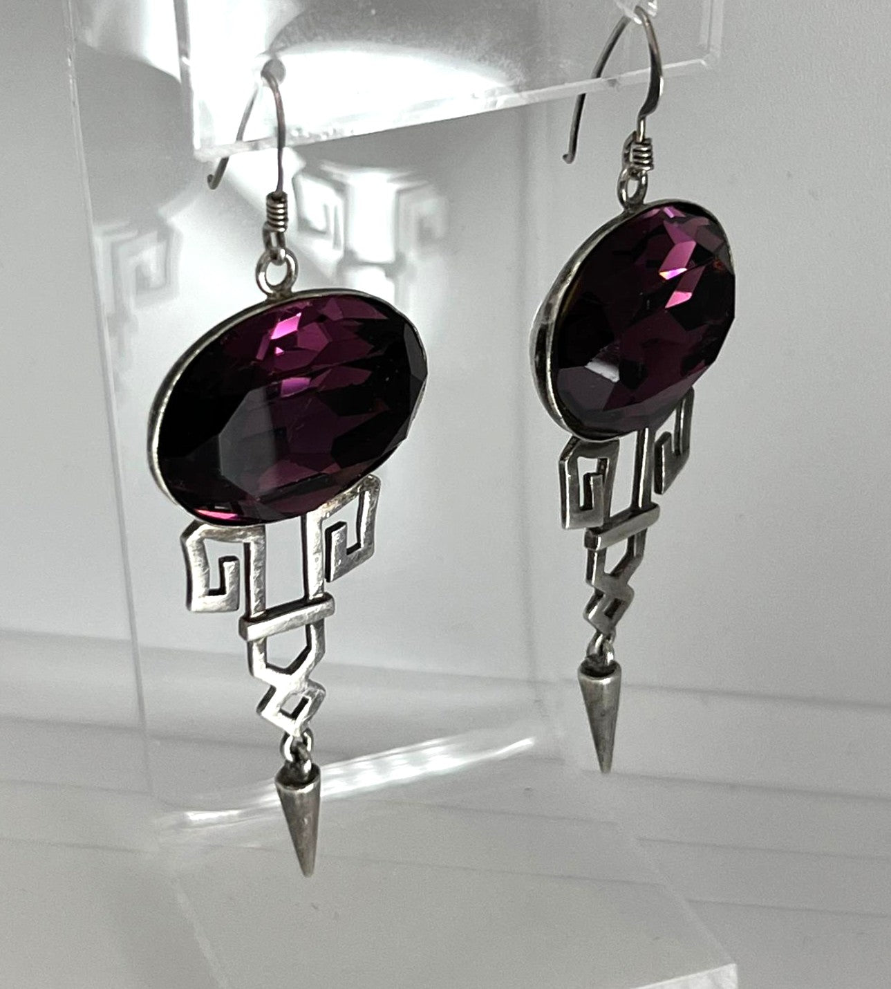 Vintage Amethyst Ohrringe 925 Silber