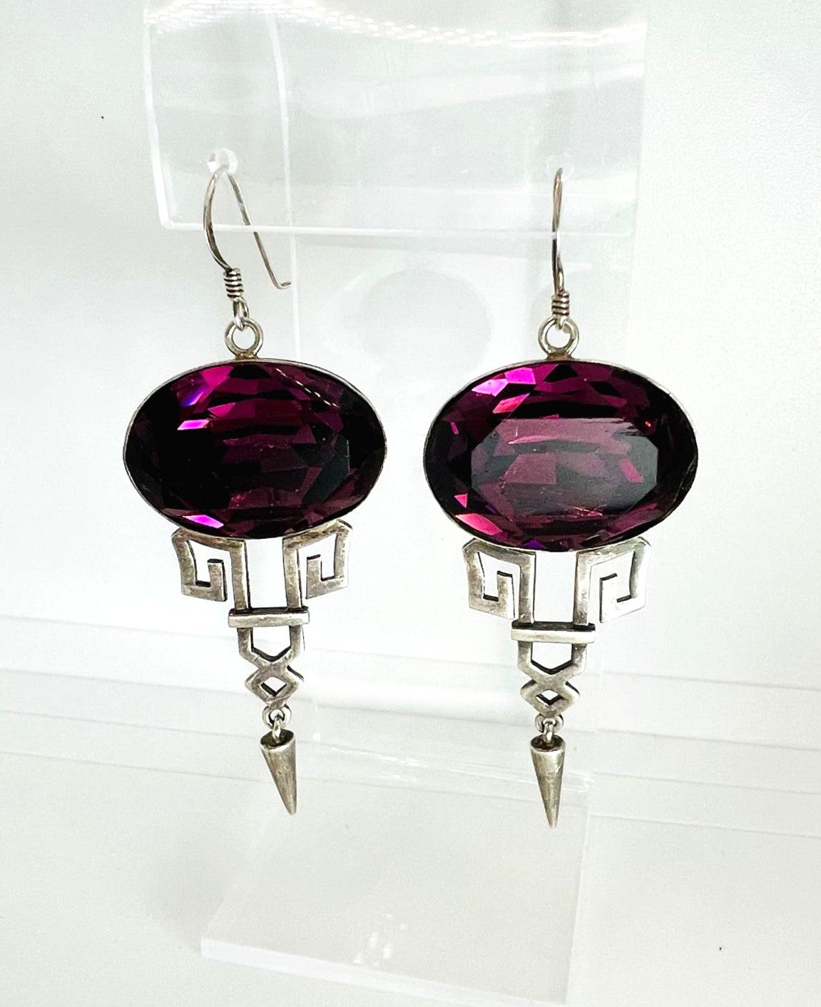 Vintage Amethyst Ohrringe 925 Silber