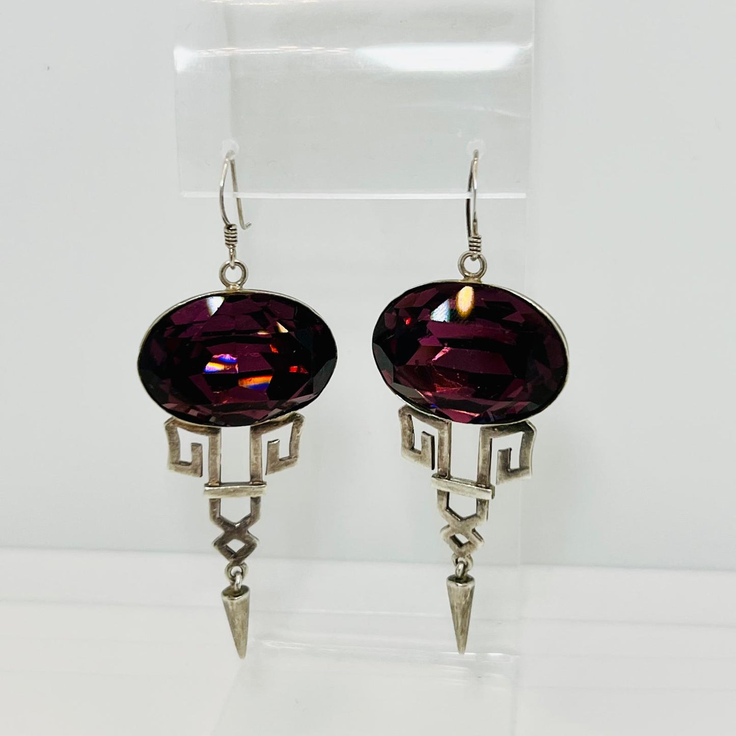 Vintage Amethyst Ohrringe 925 Silber