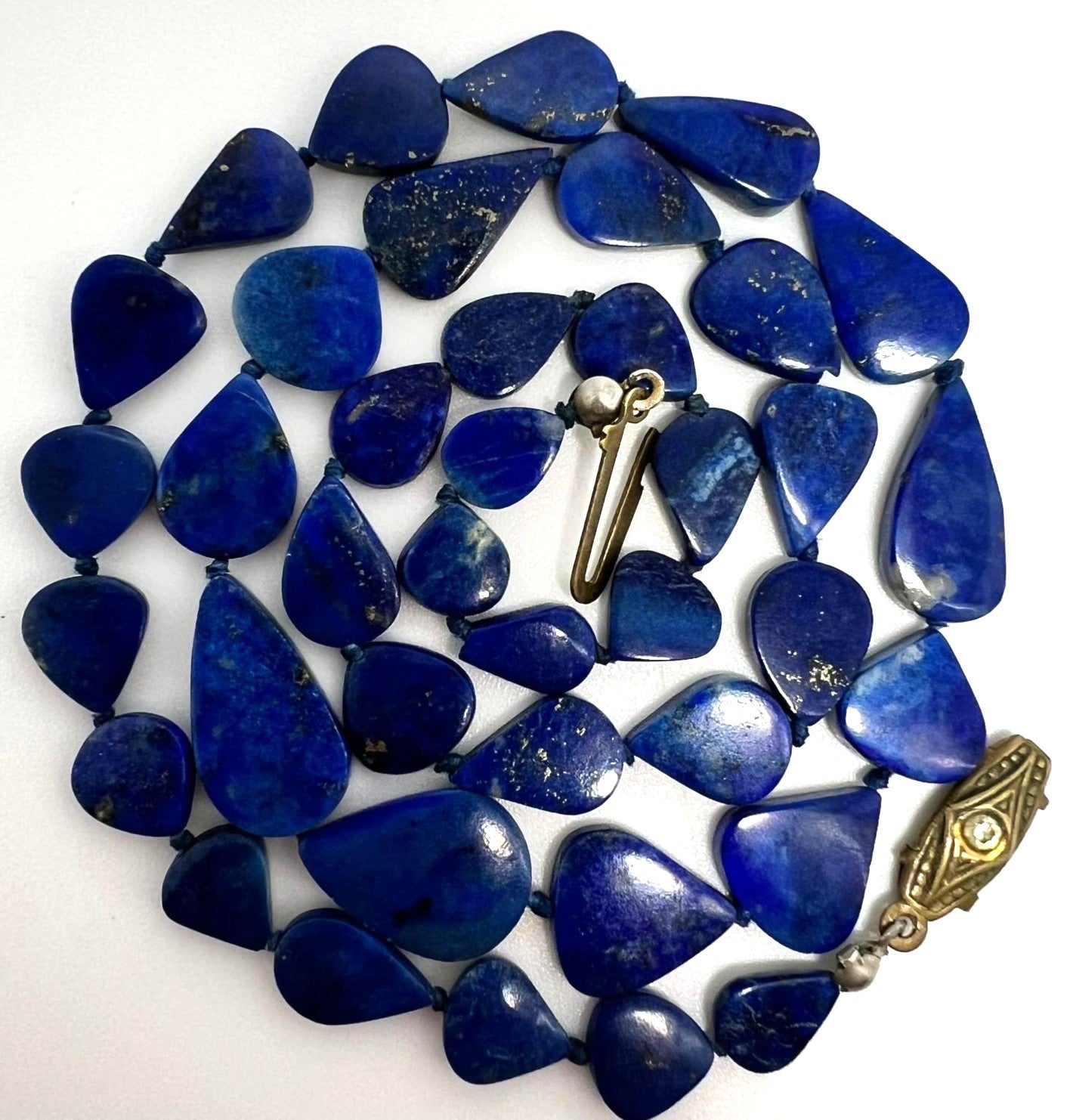 Vintage Lapislazuli Tropfenkette