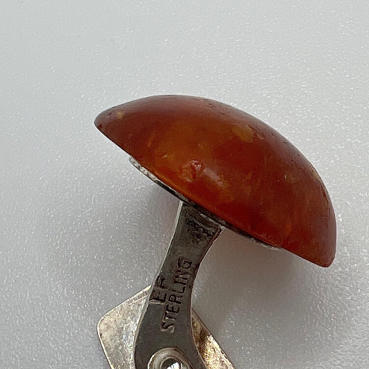 Vintage Manschettenknöpfe Sterling Silber mit Bernstein
