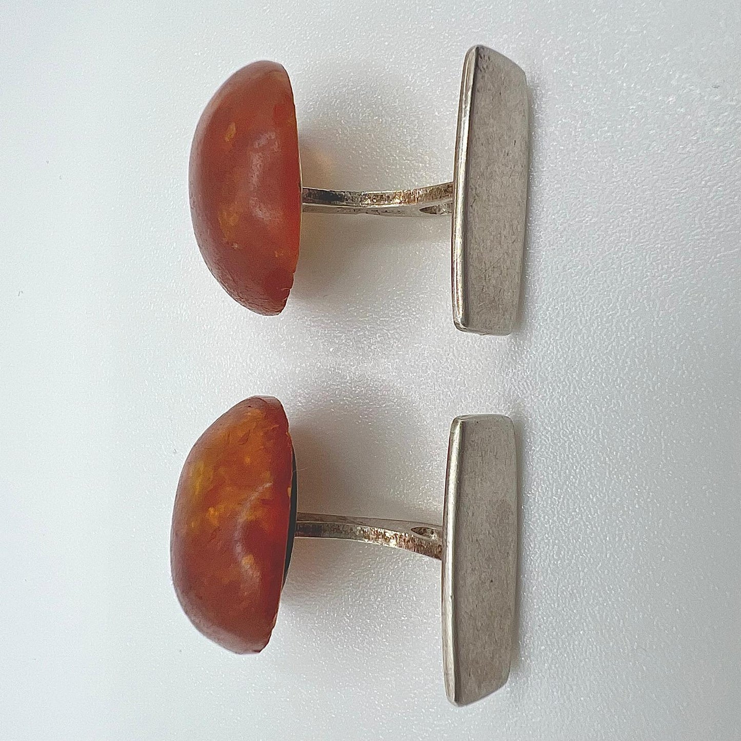 Vintage Manschettenknöpfe Sterling Silber mit Bernstein
