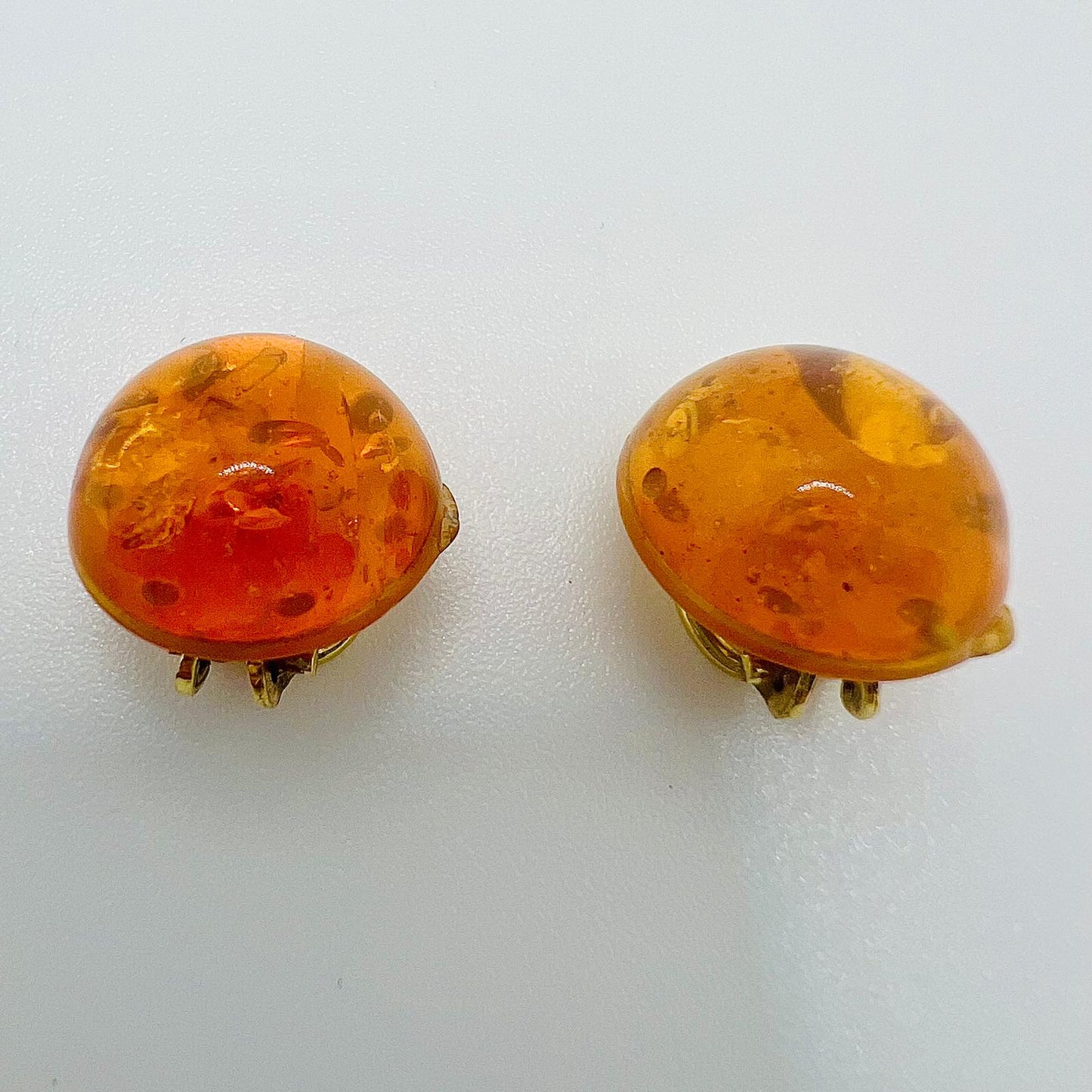 Vintage Ohrclips aus Bernstein