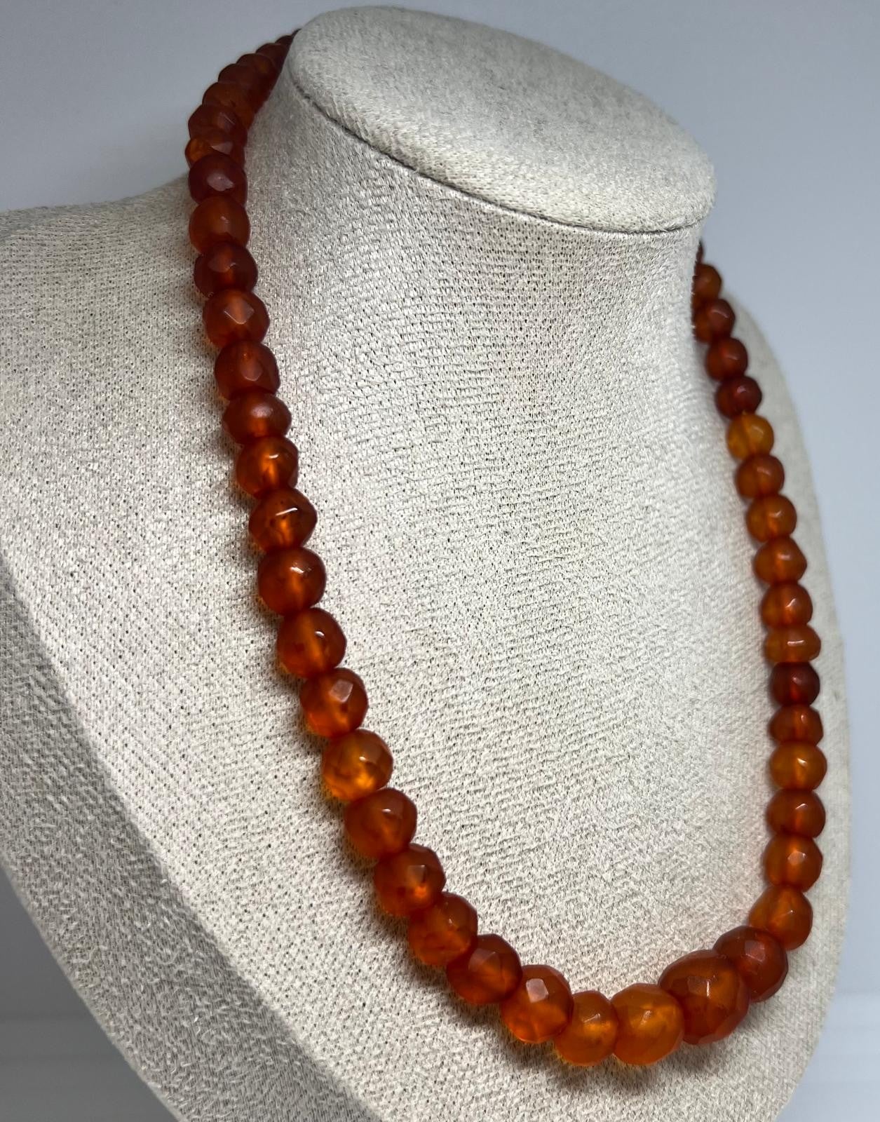 Vintage facettierte Bernstein-Kette
