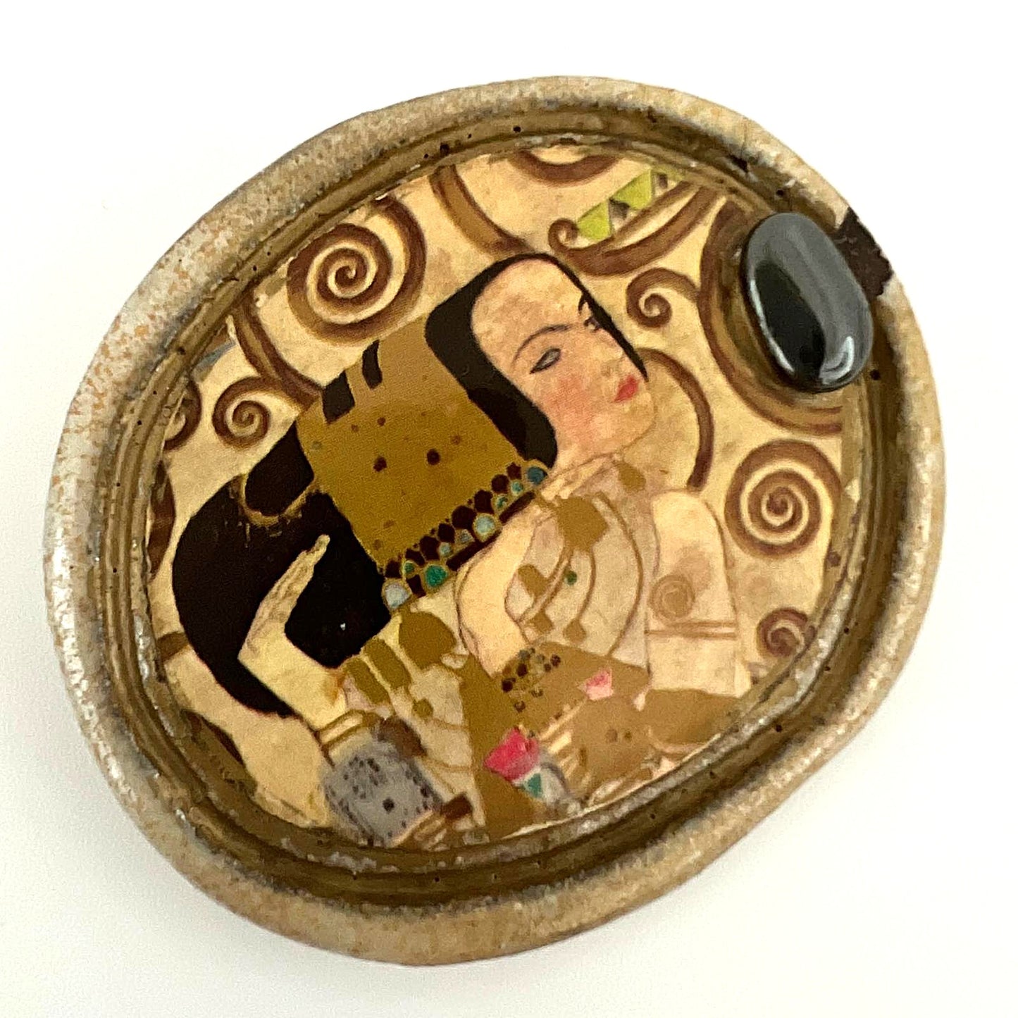 Brosche mit Klimt-Motiv