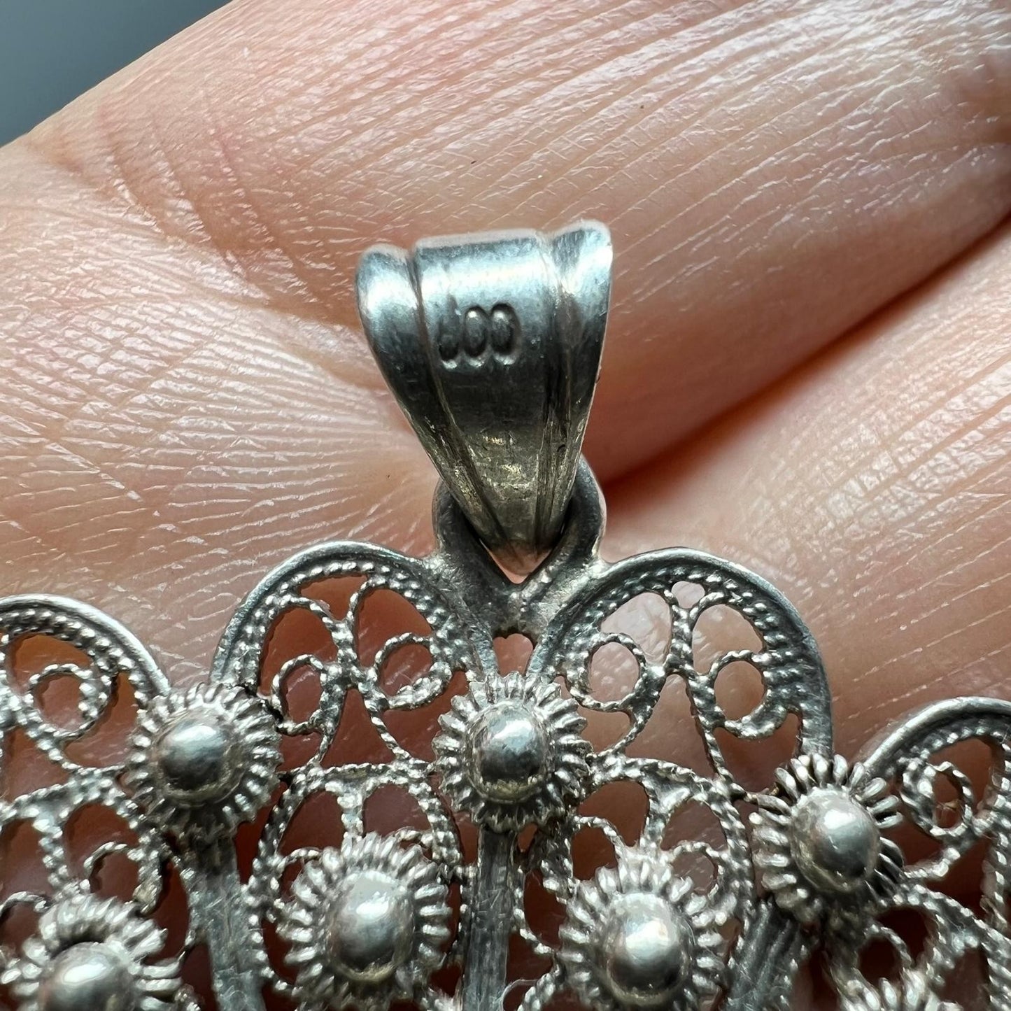 Großer Jugendstil Filigran Anhänger