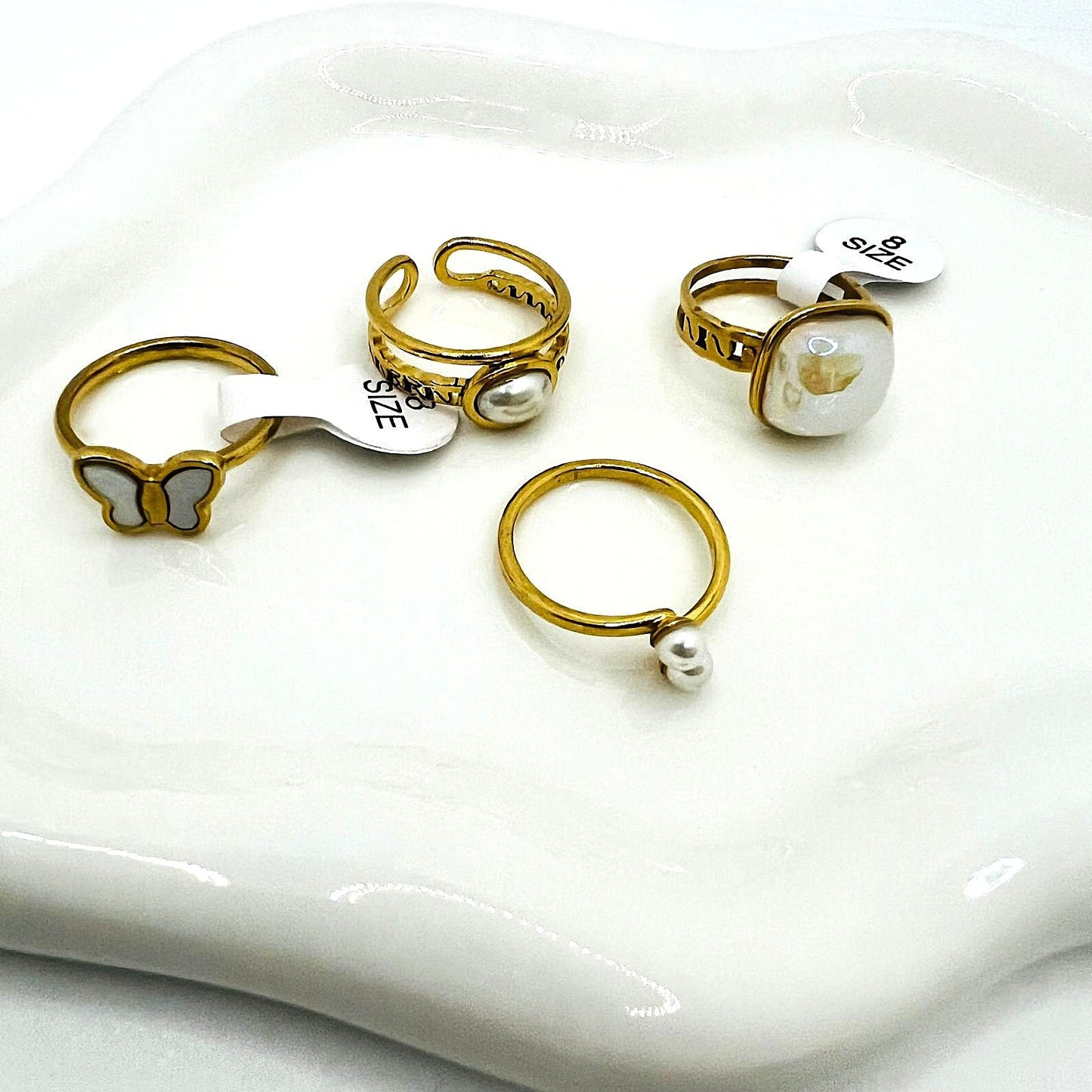 Ring Set Kombination aus Edelstahl
