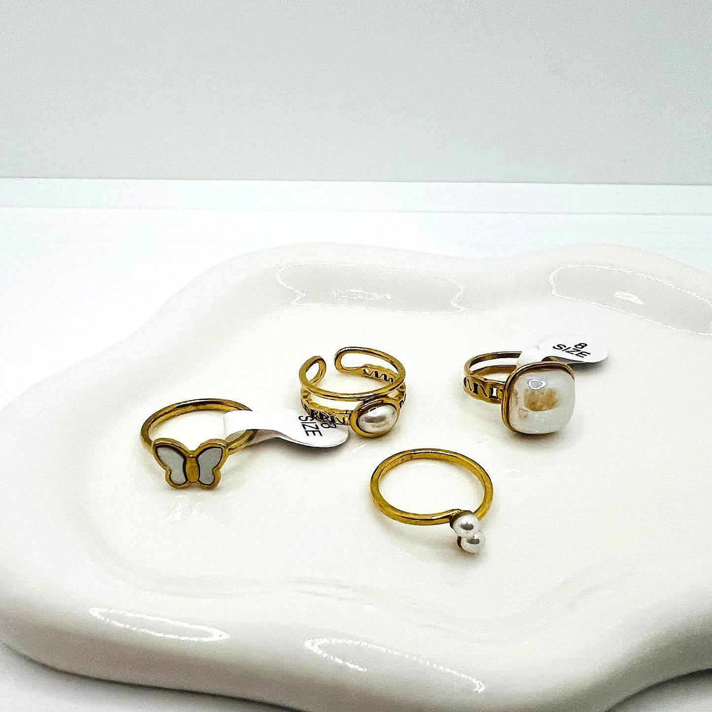 Ring Set Kombination aus Edelstahl