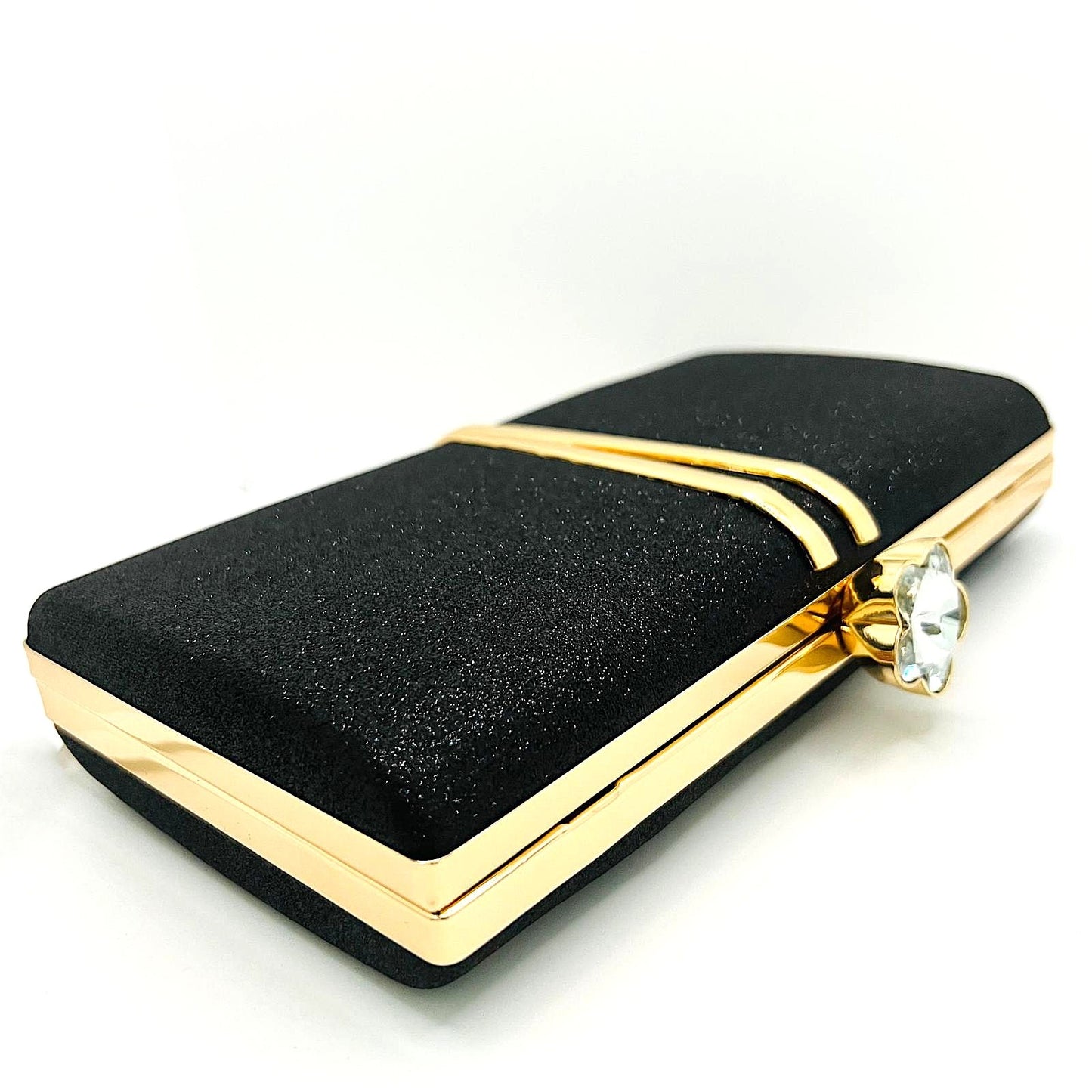 schwarze Glitzer-Clutch