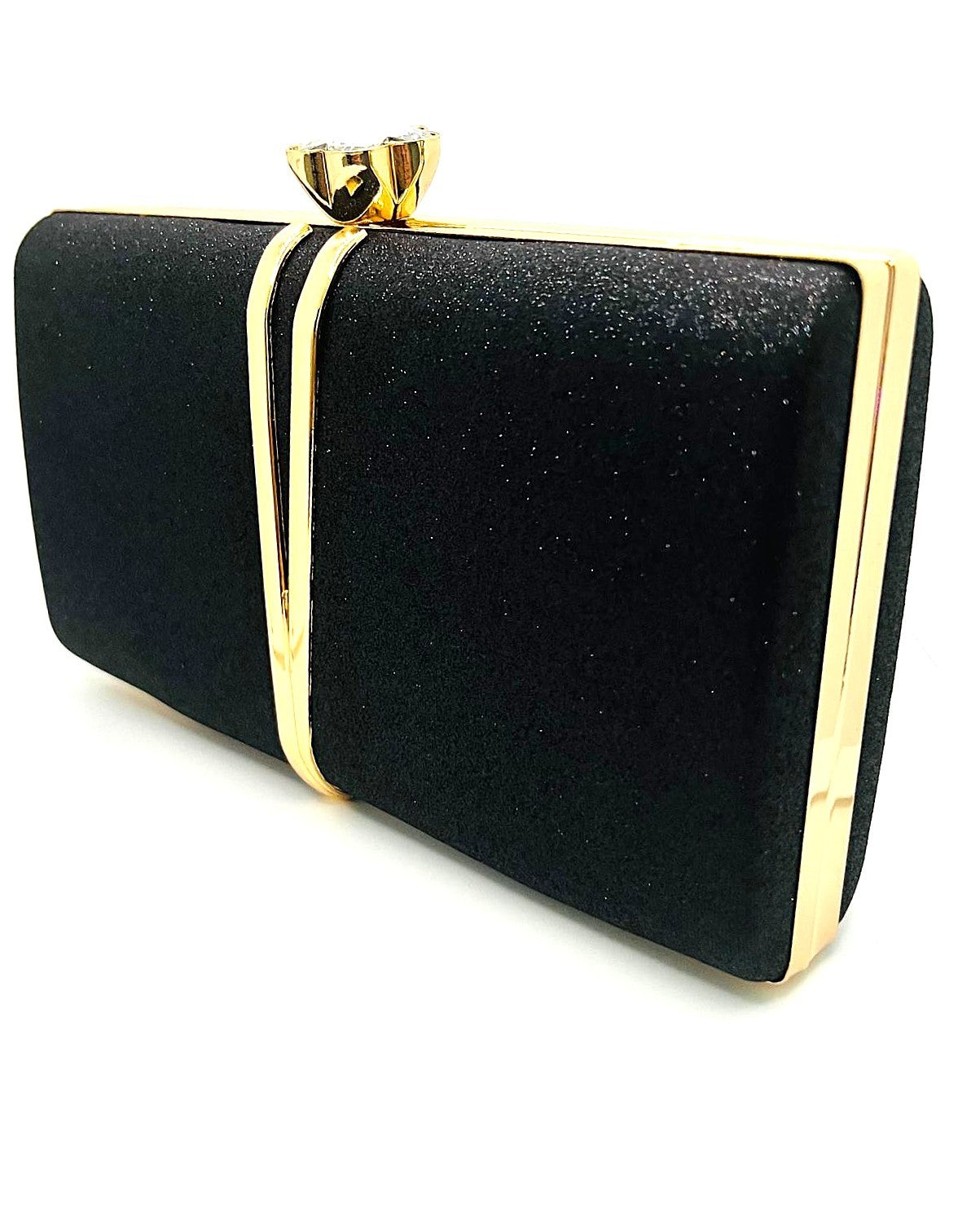 schwarze Glitzer-Clutch