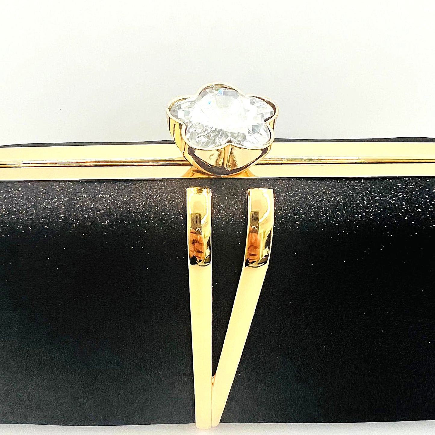 schwarze Glitzer-Clutch