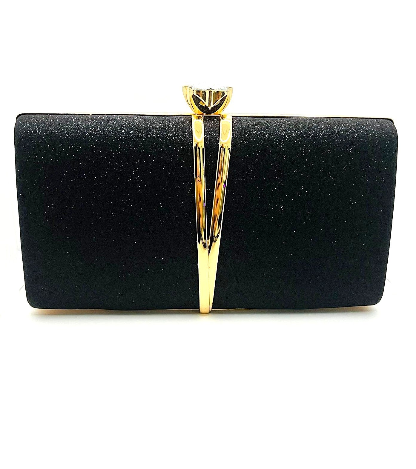 schwarze Glitzer-Clutch