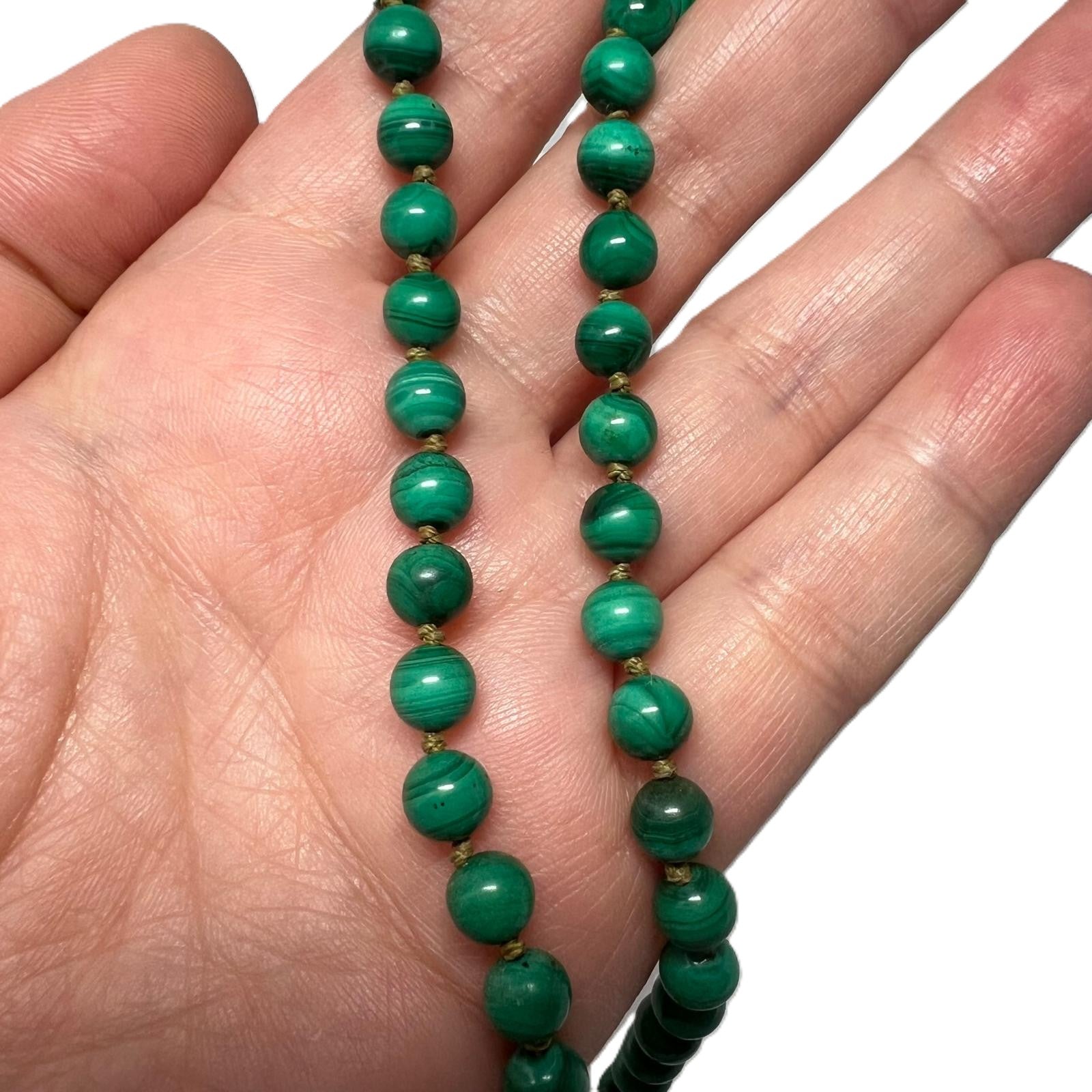 Antike Art Déco Malachit-Kette