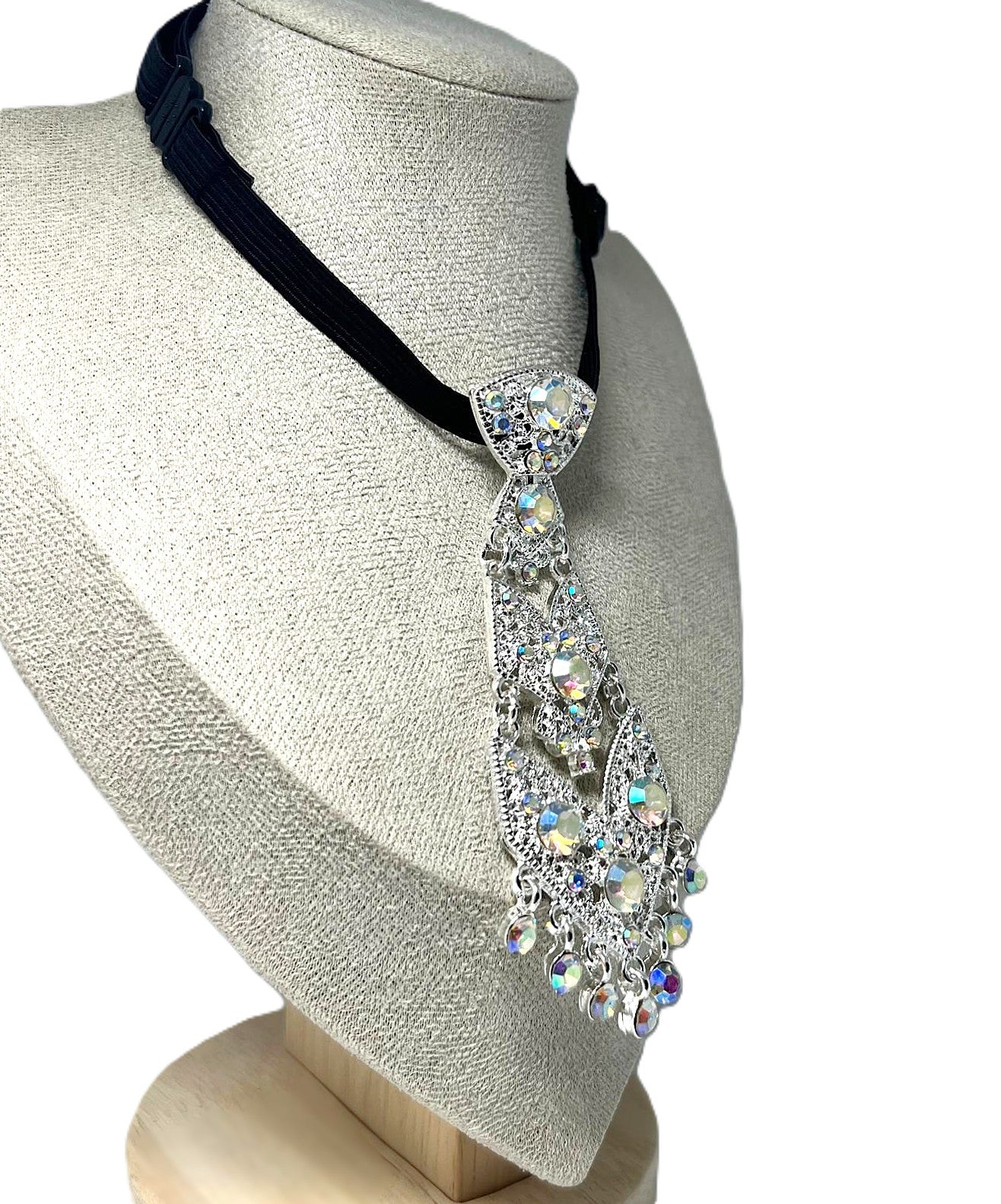 Luxuriöse silberne Krawattenkette 