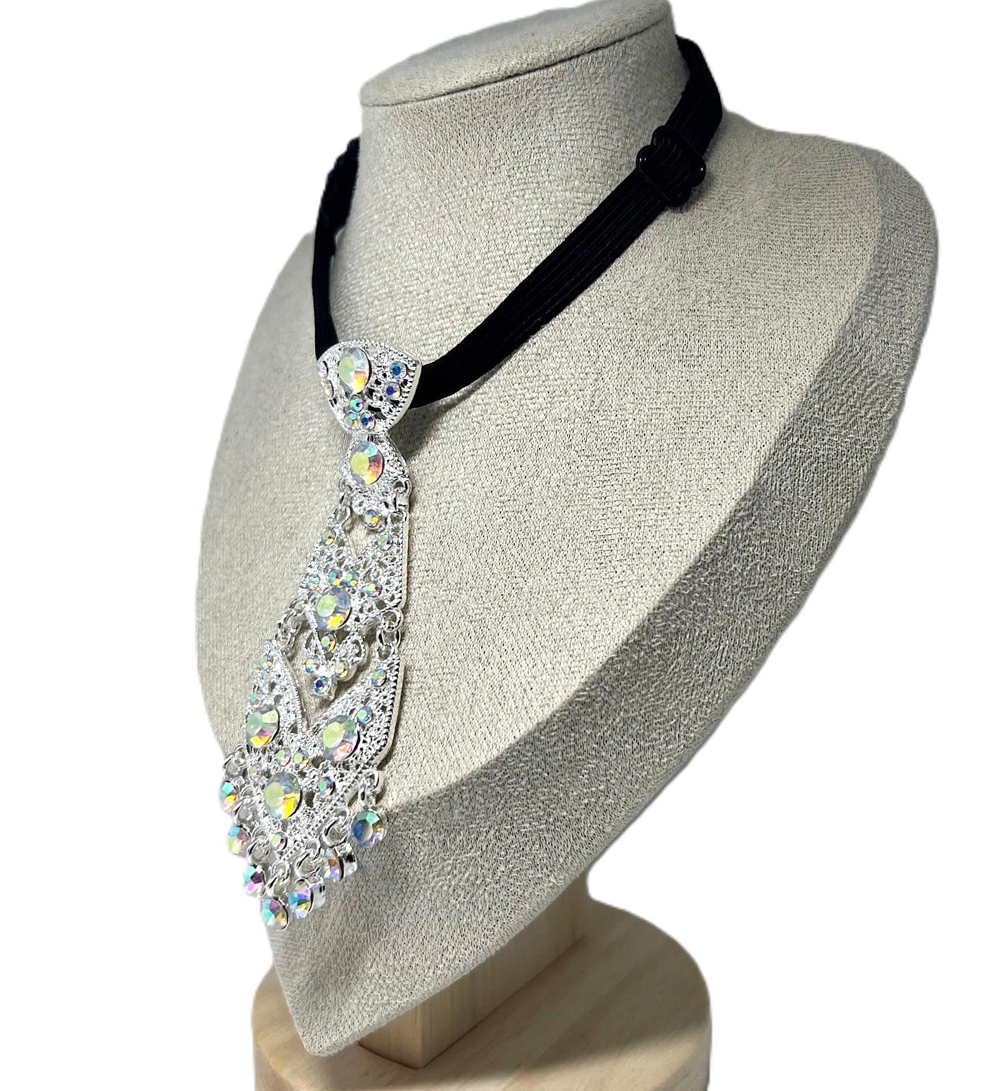 Luxuriöse silberne Krawattenkette 