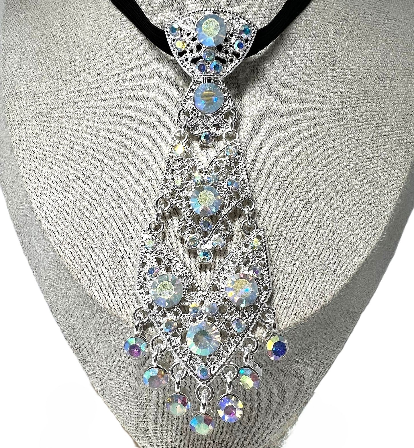 Luxuriöse silberne Krawattenkette 