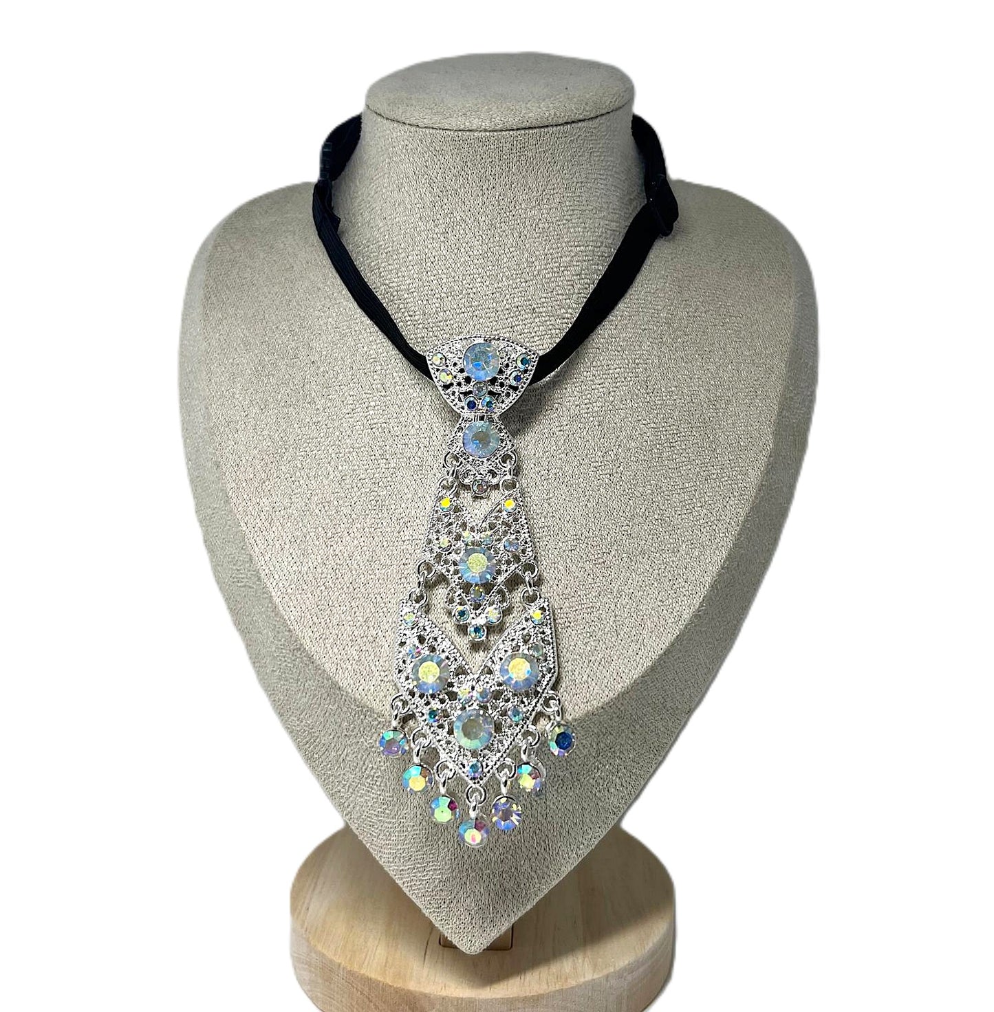 Luxuriöse silberne Krawattenkette 