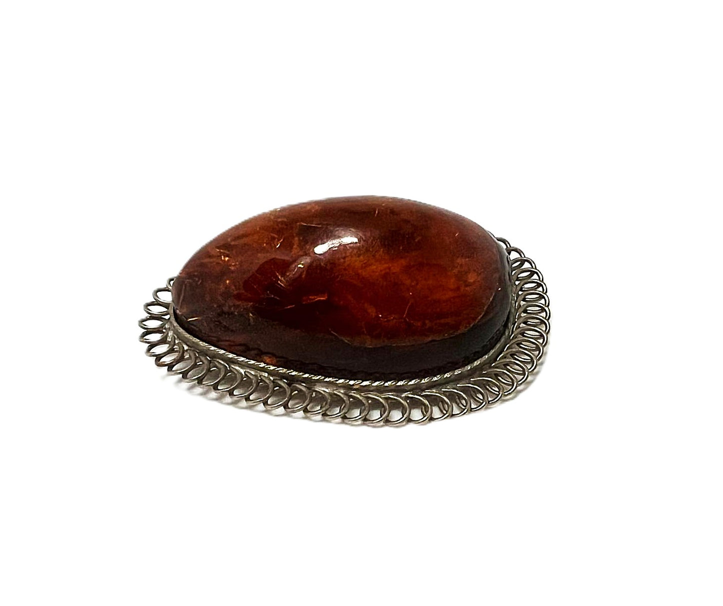 Antike Jugendstil Bernsteinbrosche