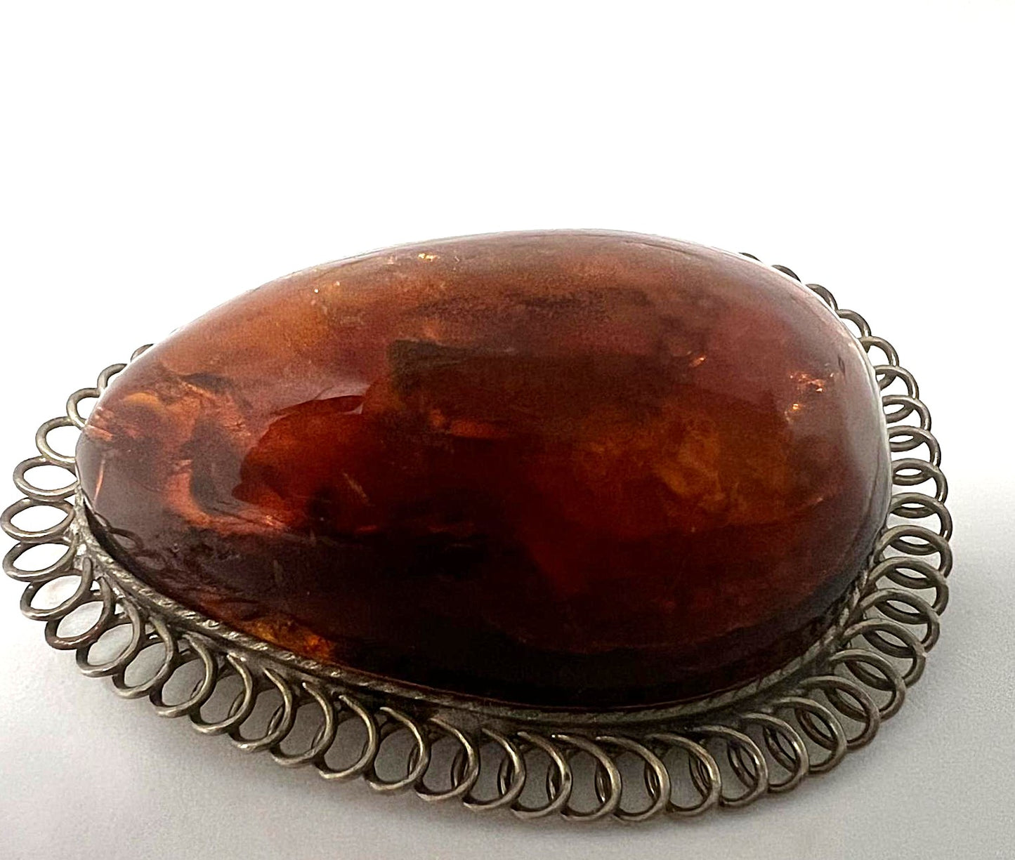 Antike Jugendstil Bernsteinbrosche