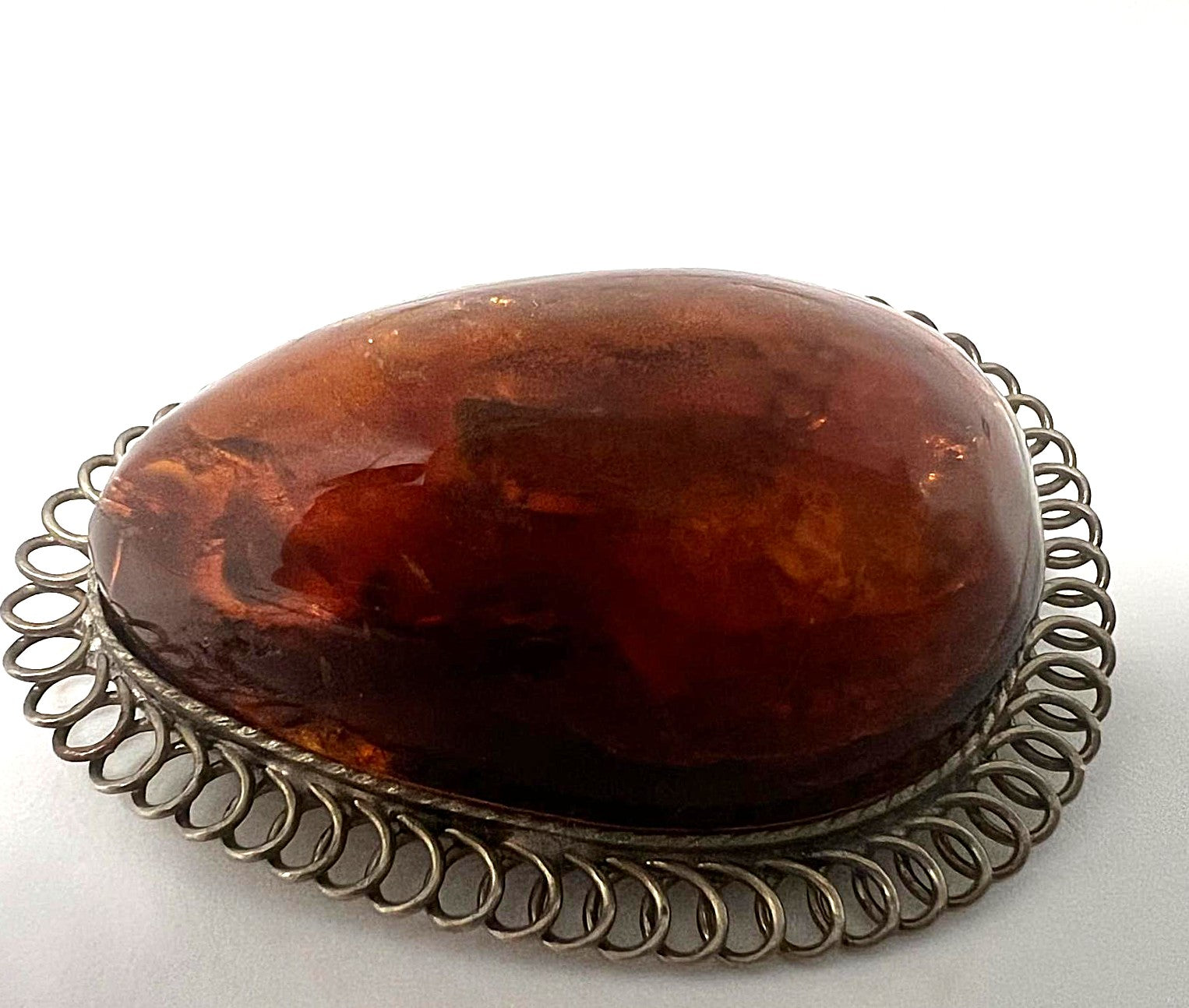 Antike Jugendstil Bernsteinbrosche