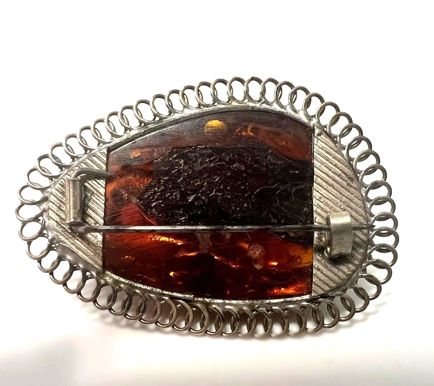 Antike Jugendstil Bernsteinbrosche