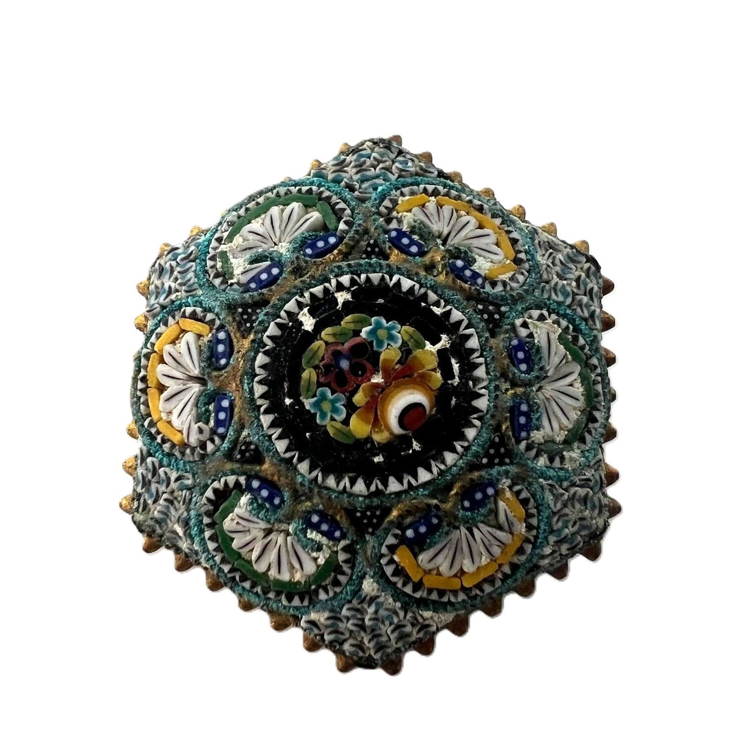 Antike Mikromosaik-Brosche Biedermeier