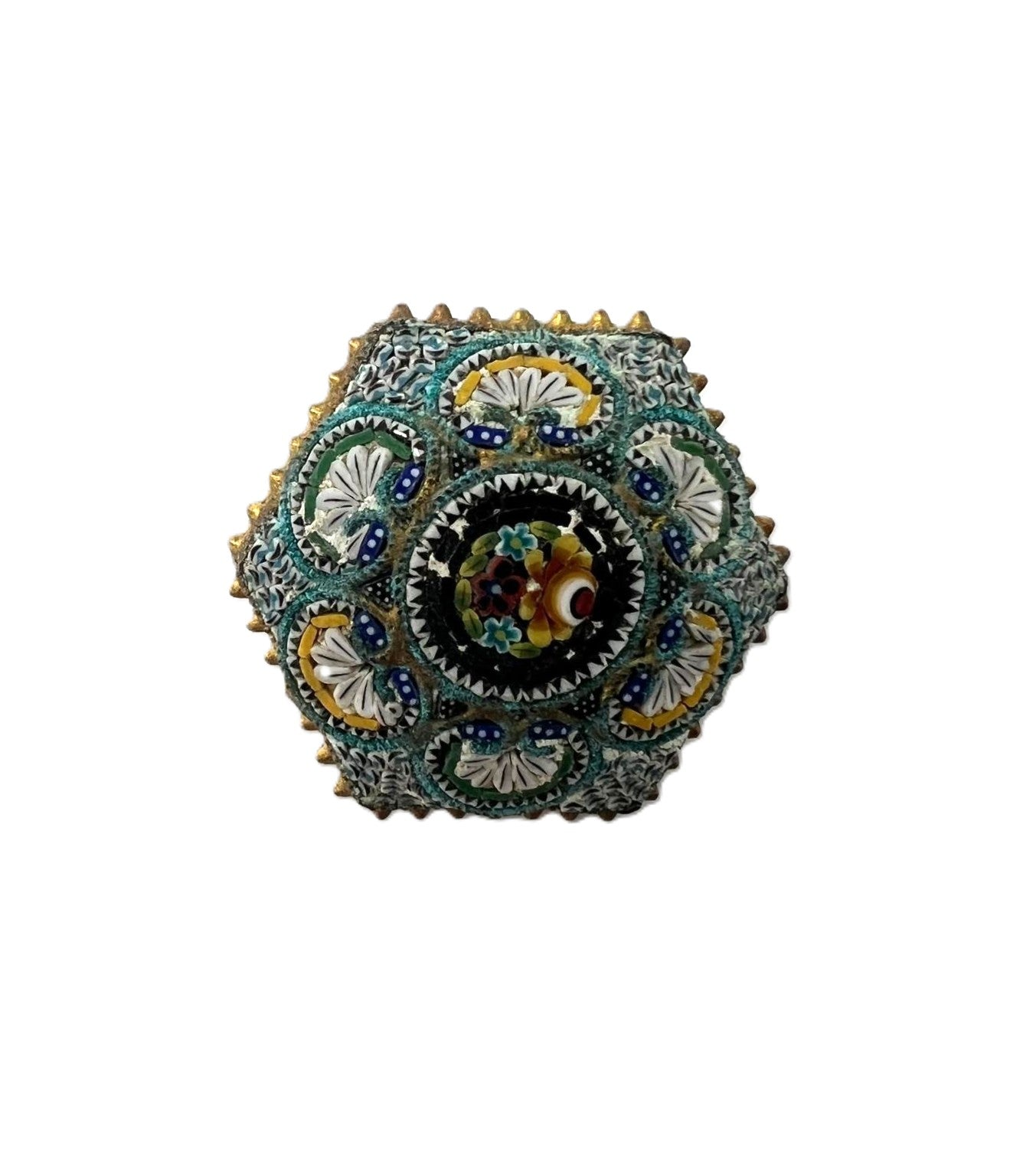 Antike Mikromosaik-Brosche Biedermeier