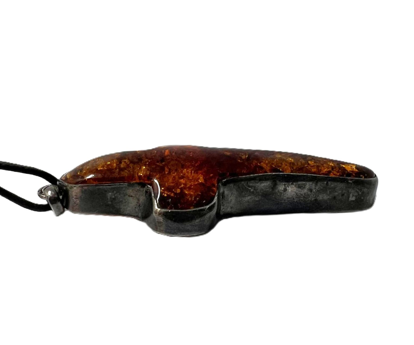 XXL Bernstein Kreuz-Anhänger Silber